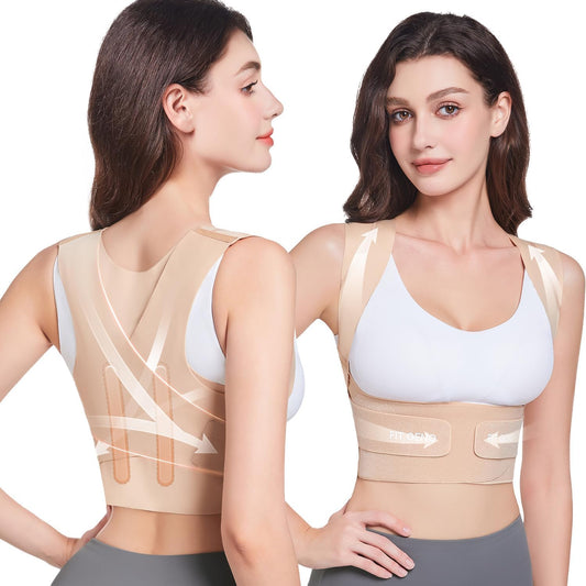 Fit Geno Posture Corrector for Women Invisilite: Invisible Lightweight Back Brace for Neck Shoulder Upper Back Pain Relief - Improve Posture Correct Hunchback Slouching Under Clothes Large/X-Large