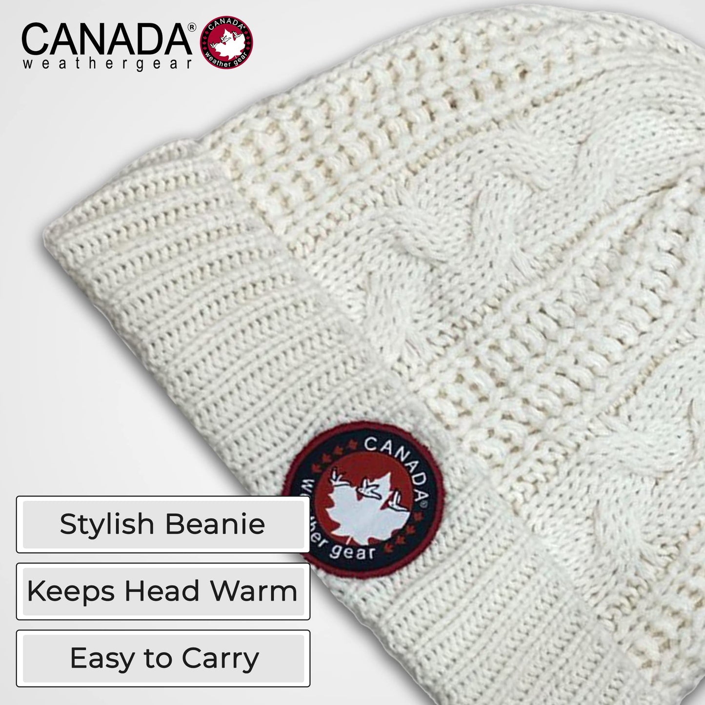 Knitted Beanie for Women - Cozy Single Soft, Warm & Thick Womens Beanie - Stretchable, Breathable & Non Fading Winter Hats for Women & Girls (Ivory)