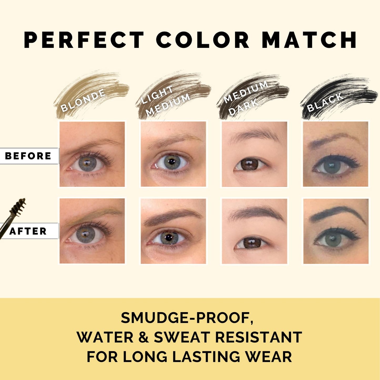 Elizabeth Mott Queen of the Fill Eyebrow Gel – Tinted Brow Filler, Volumizer & Setter, Natural-Looking Fuller Brows – Covers Gray Hairs, Water-Resistant, Long-Lasting – Cruelty-Free, Blonde Shade, 4g