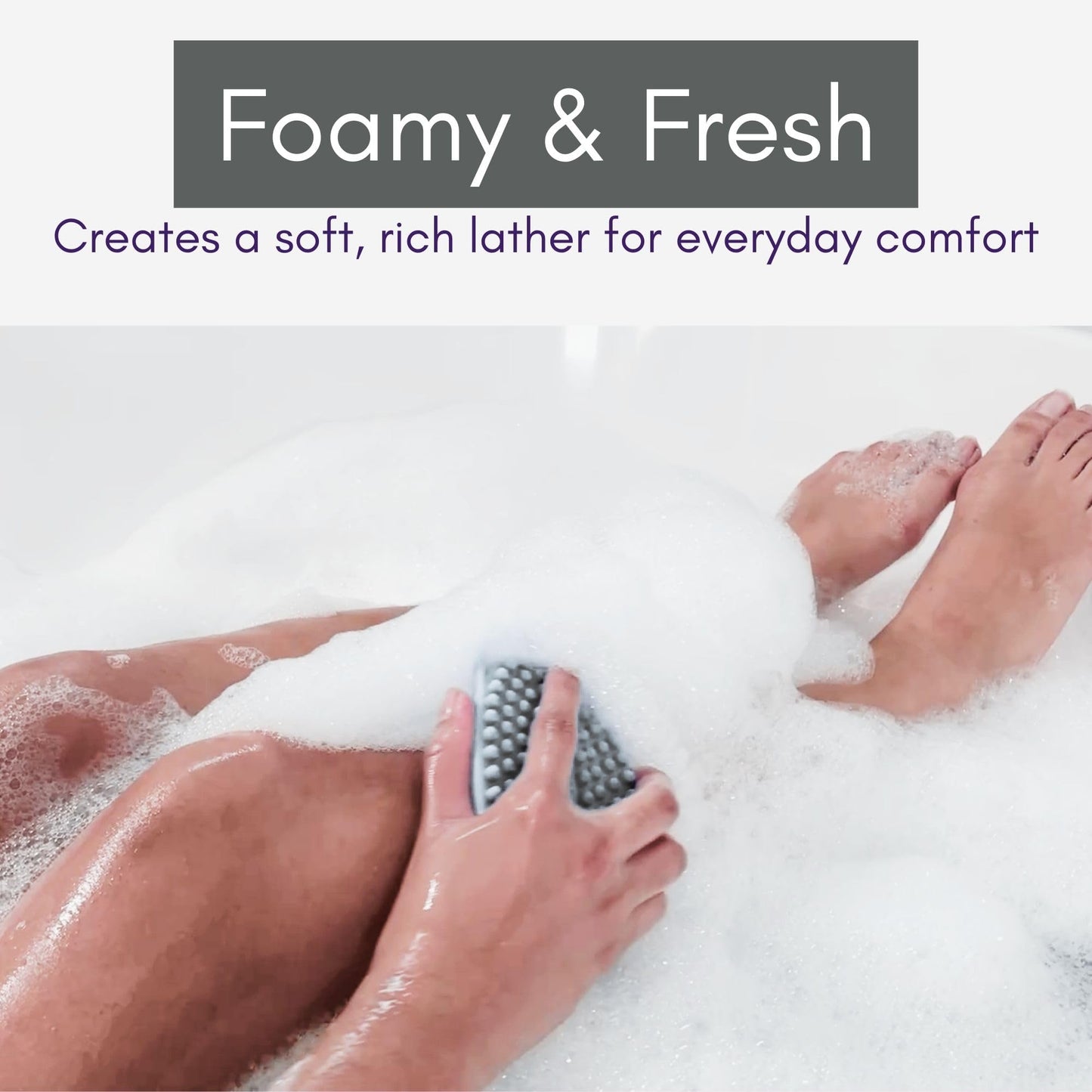 Avilana Silicone Body Scrubber – Dual-Sided Exfoliator for Men & Women, Gentle Loofah Alternative, Easy-to-Clean Silicone Shower Scrubber (S2-Gray with Silver)