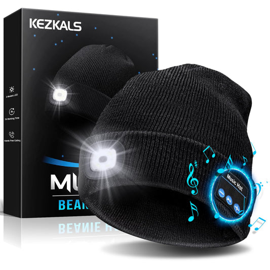 KEZKALS Gifts for Men Women, Bluetooth Beanie Hat, Stocking Stuffers for Adults Men, Mens Gifts for Men Who Want Nothing, Cool Gadgets for Men, Bluetooth Hat Mens Gifts Ideas Black