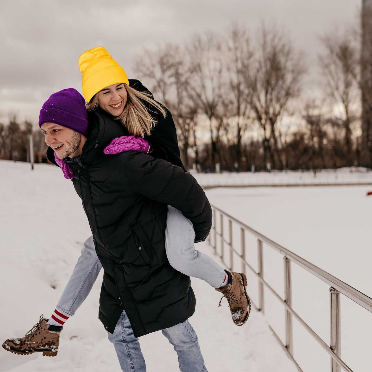 ZOORON 1&2 Packs Beanie for Men Women Men's Beanie Hat Acrylic Knit Cuff Beanie Cap Slouchy Knit Skull Cap Warm Winter hat