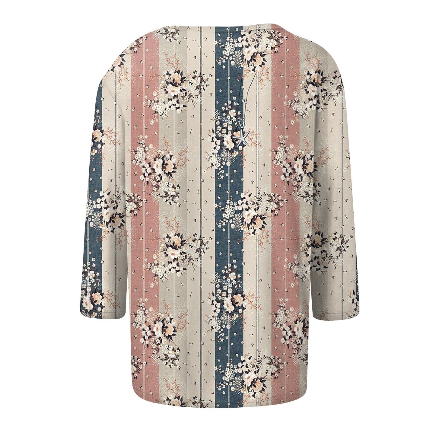 Womens 3/4 Sleeve Tops Spring Pocket Layering Crewneck Shirts Dressy Casual Cute Classic Blouses Loose Tunics or Tops to Wear with Leggings Trending Womens Clothes 3/4 Sleeve T Shirts for Women 2024
