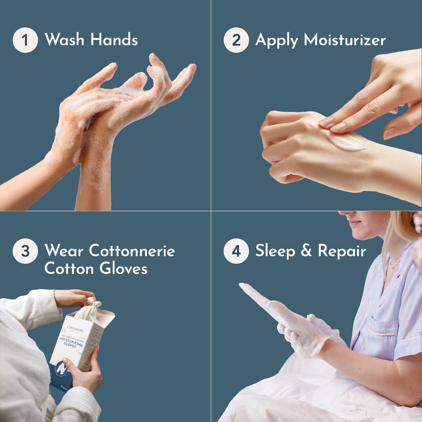 Gaxcoo Cottonnerie Cotton Gloves for Dry Hands Sleeping, Moisturizing Gloves Overnight, Hand Moisturizer Gloves, Moisture Gloves for Dry Hands Overnight, Sleeping Gloves, Eczema Gloves, X-Small 7 Pair