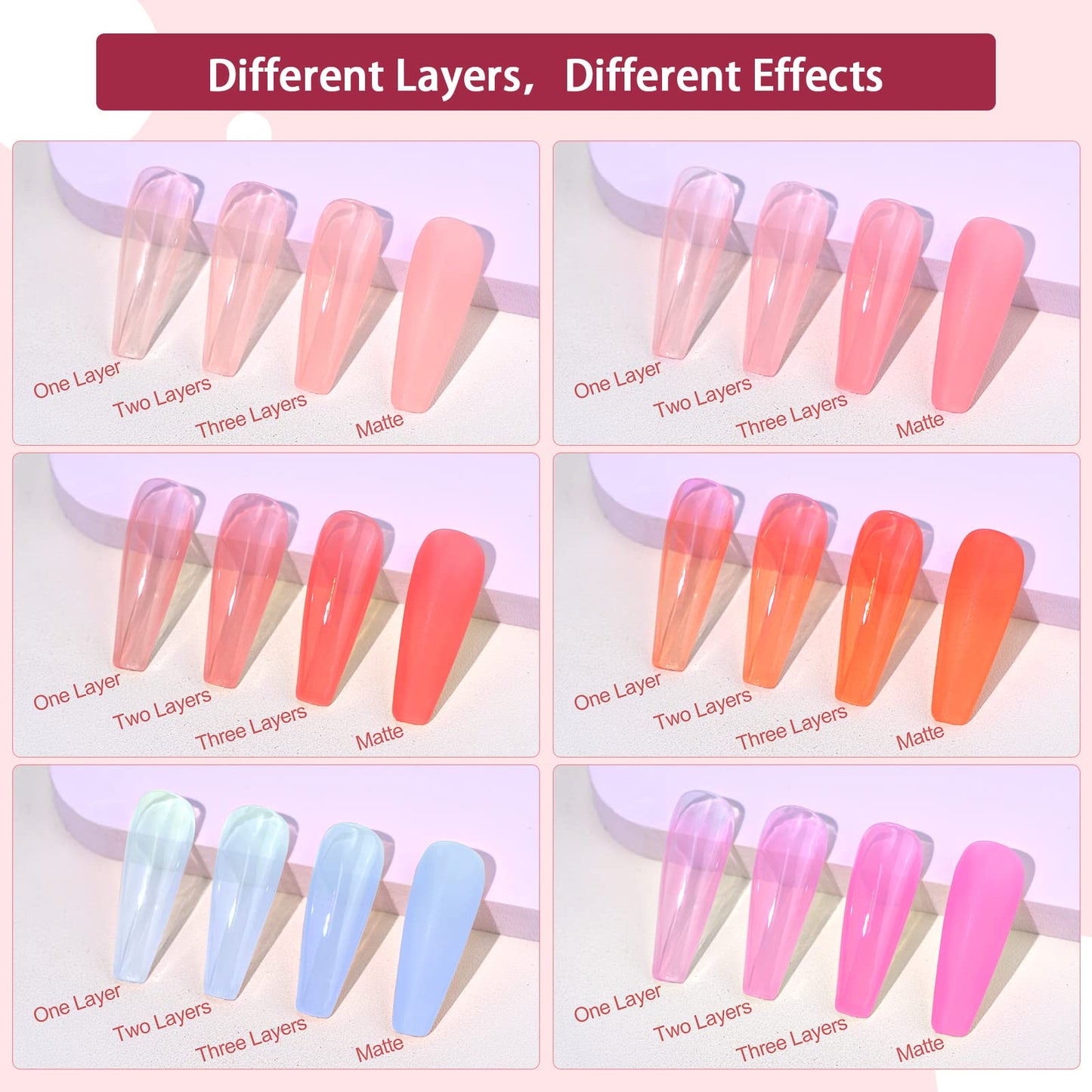 SAVILAND Jelly Gel Nail Polish Set, 30 Colors Translucent Nude Pink Transparent Nail Polish Set with 180 Sheer/Matte/Glossy Effects for Nail Salon DIY Home Christmas Holiday Gift Set