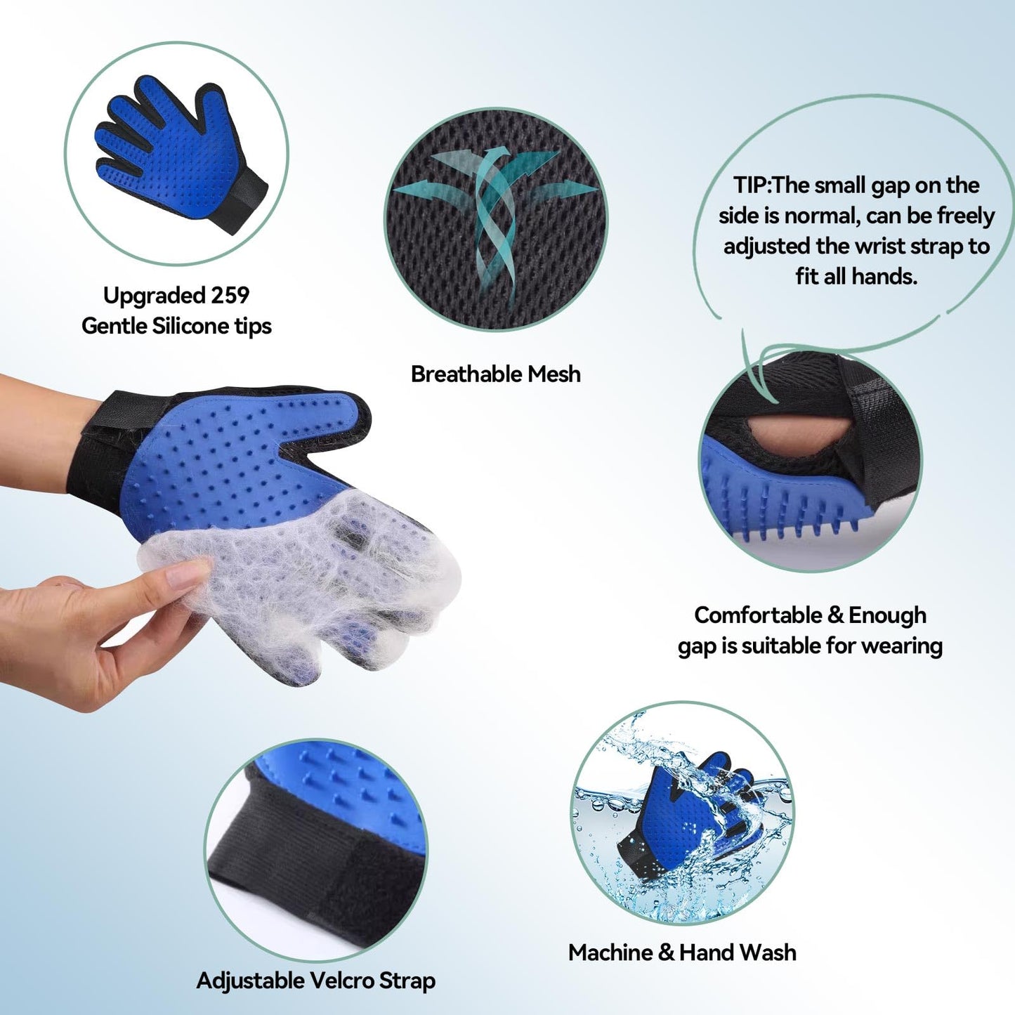 Pet Hair Remover Tool 4-Pack, Dog Cat Hair Remover with 1PCS Pet Grooming Glove, Lint Shaver Cleaner Pro, Portable Carpet Scraper for Carpets, Clothes, Car Mats, Couch, Pet Bed, Furniture