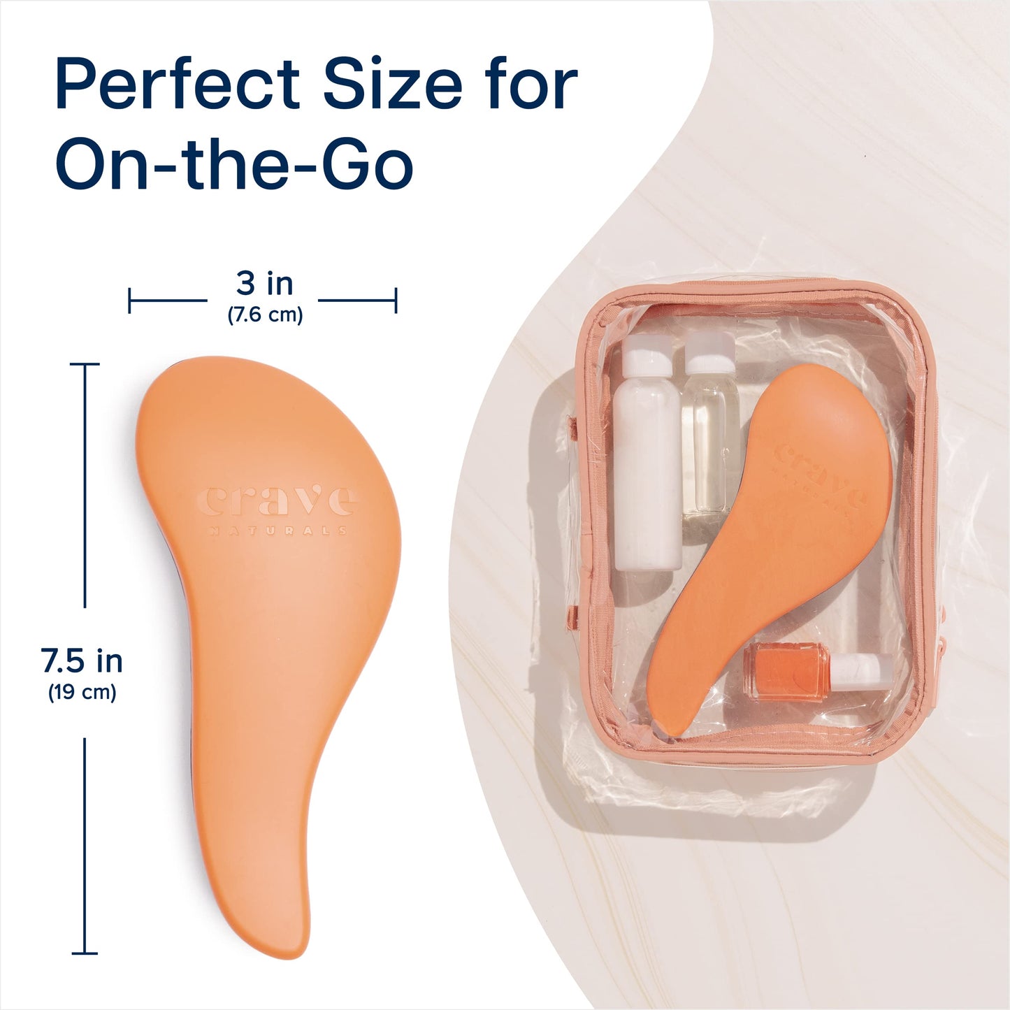 Crave Naturals Glide Thru Detangling Brush - Detangler Brush for Natural, Curly, Straight, Wet and Dry Hair for Adults and Kids - Hair Brush for Little Girls, Toddlers, Teens - 7.5 x 3 inches, Coral