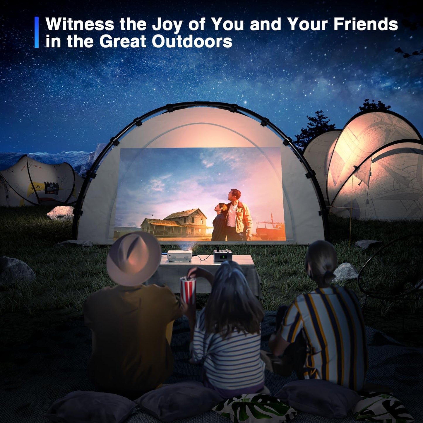 AuKing Projector with Wifi and Bluetooth, 2025 Upgraded Full HD 1080P Mini Projector, Home Theater Video Projector Compatible with HDMI/USB/AV/Smartphone/TV Box/Laptop