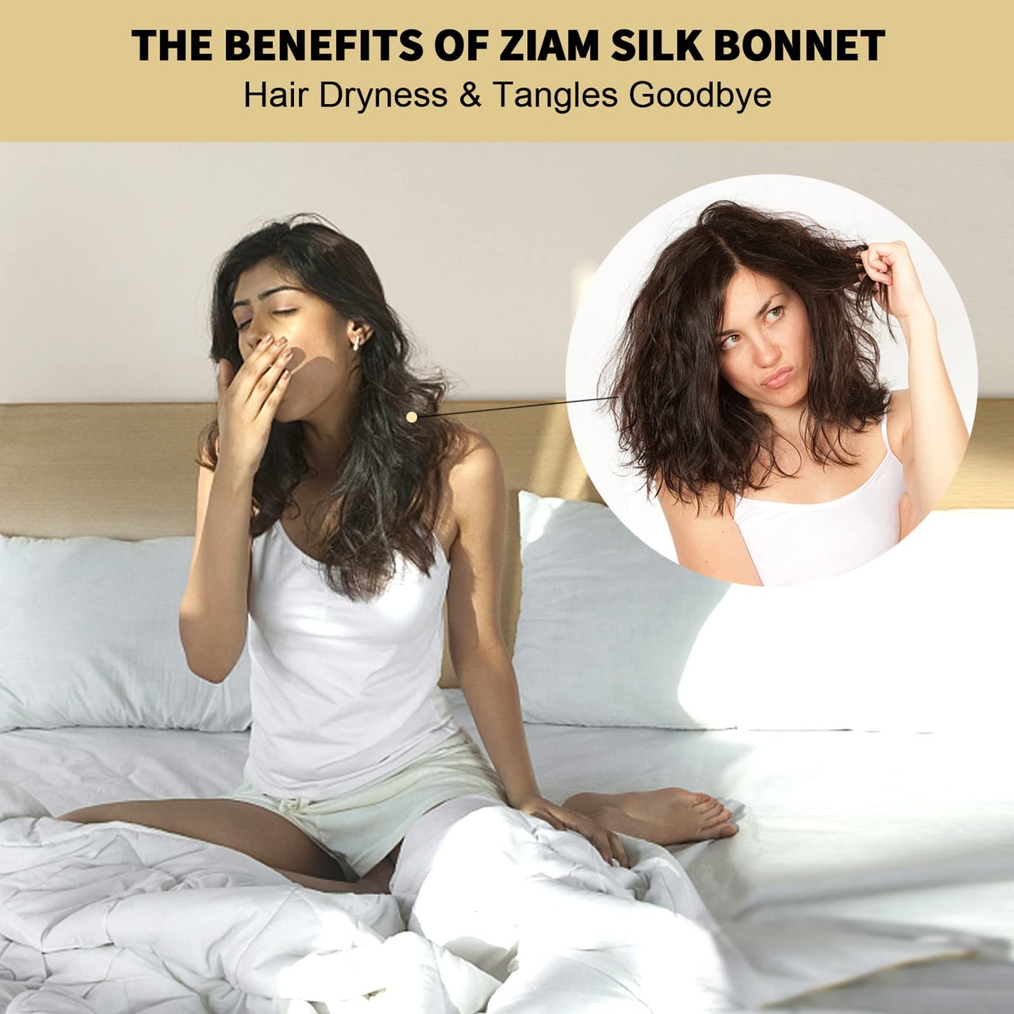 ZIMASILK 100% 22 Momme Mulberry Silk Bonnet for Sleeping, Double-Layer Silk, Natural Silk Hair Wrap for Hair Care with Elastic & Tie Band Stay On Head (1Pc, Peacock Green)