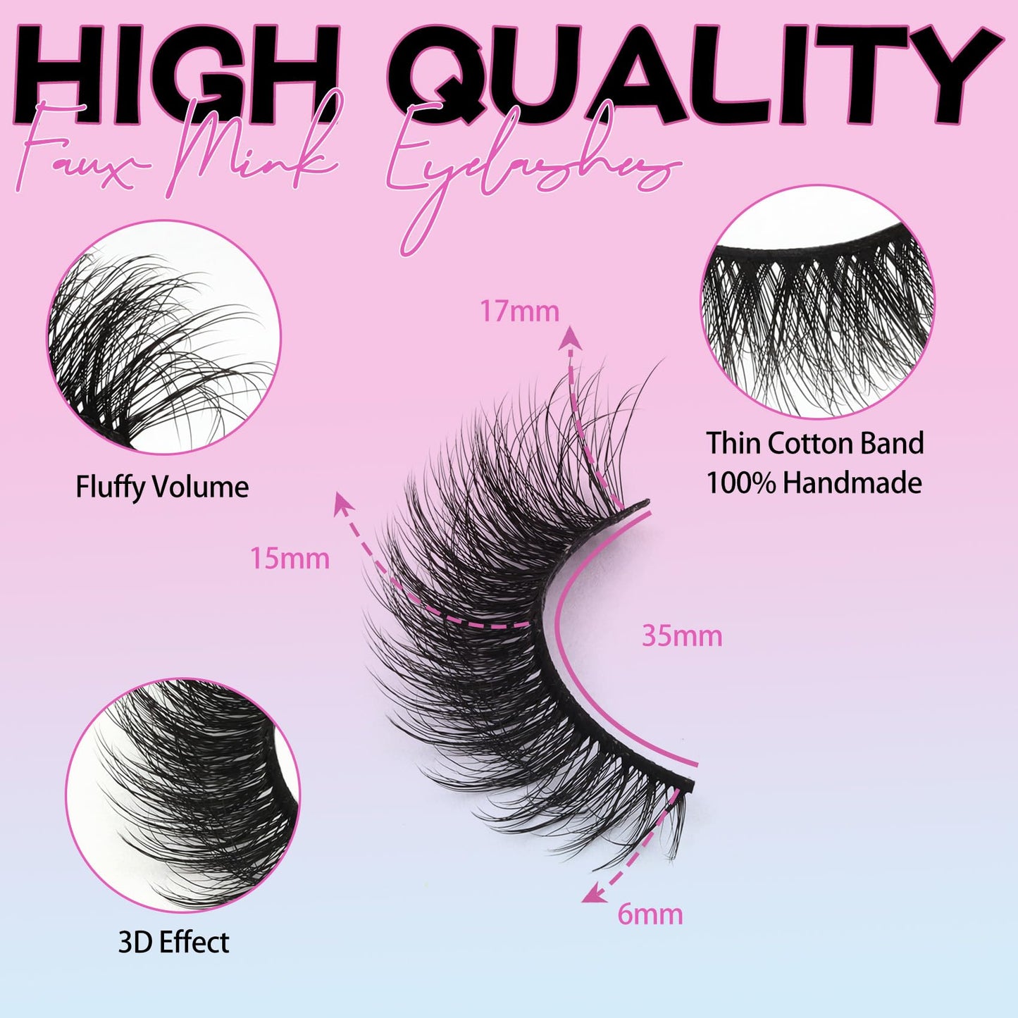 Losha Lashes Fluffy Cat Eye Lashes 14 Pairs 3D False Eyelashes Soft Crossed Eye Lashes Pack Comfortable Fake Eyelashes(614)