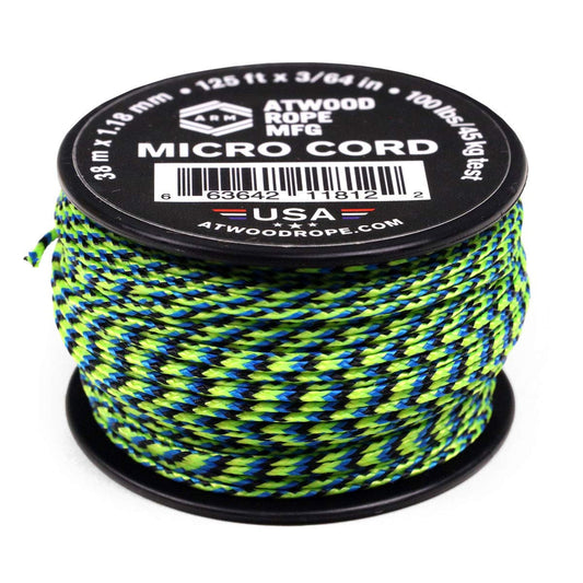 Atwood Rope MFG Tactical Nylon/Polyester Micro Utility Cord 1.18mm X 125ft Reusable Spool | Fishing Gear, Jewlery Making, Camping Accessories (Aquatica)