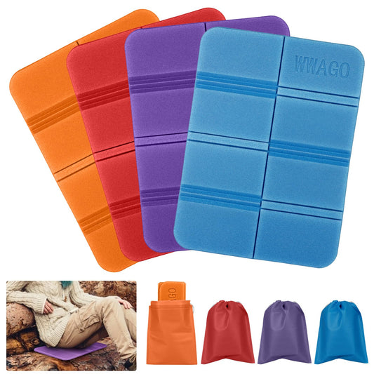 EEEKit Foldable Seat Cushion, 4 Pack Waterproof EVA Sitting Pads for Winter Outdoor Sports, 15x11 Inch Compact and Portable Backpacking Mats