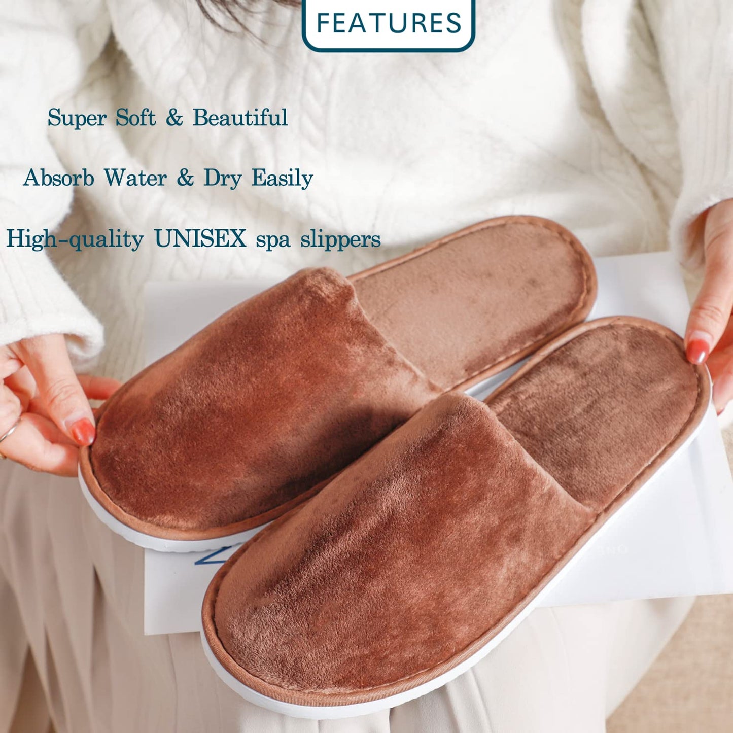 OSTADARRA 6 Pairs Spa Slippers, Non Slip Disposable Slippers For Guest, Washable Reusable, Which Can Be Used As Women Men, House, Indoor, Bathroom, Bedroom, Hotel, Bride Slippers (2 sizes)
