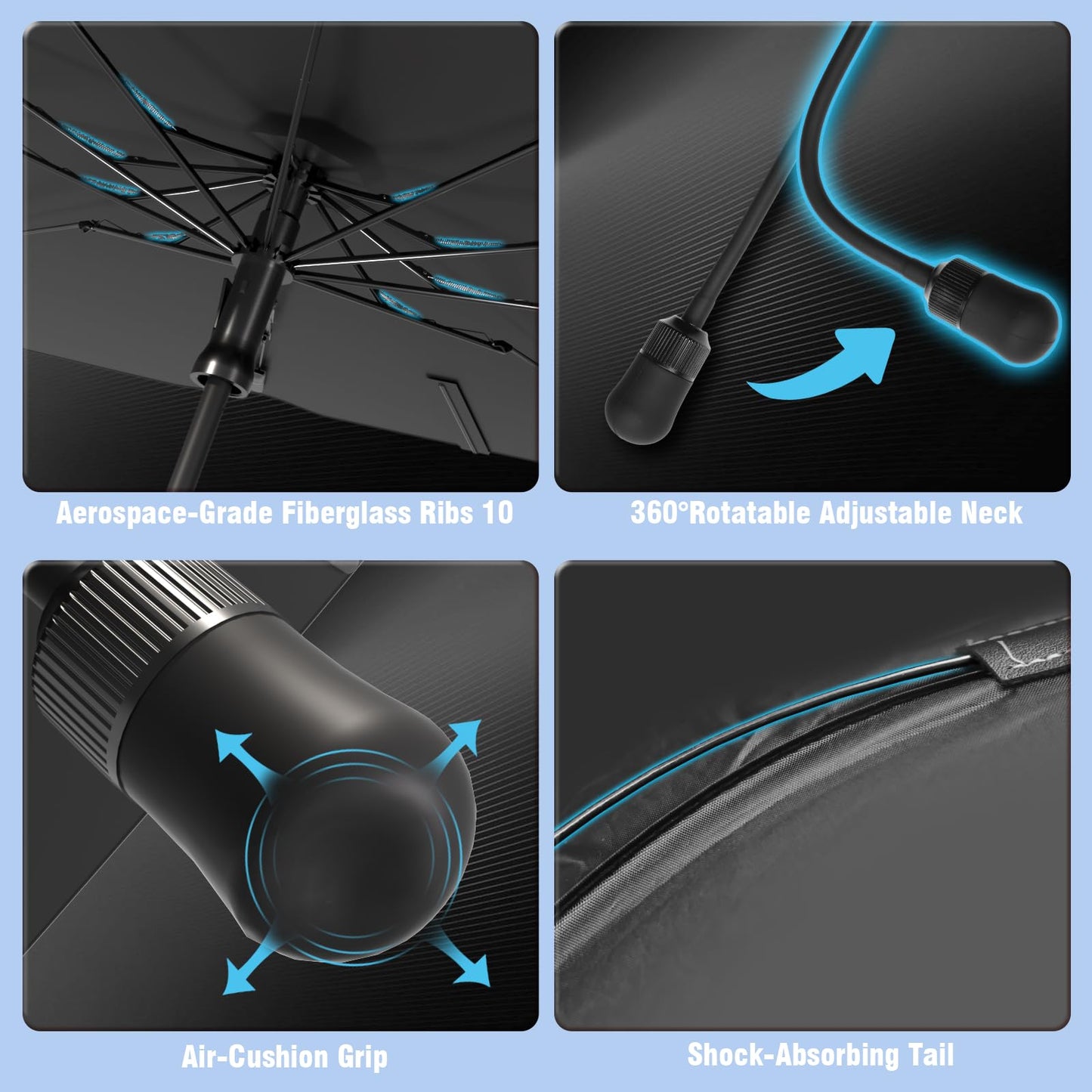 SONOMO Car Windshield Sun Shade Umbrella, UV Protection & Heat Insulation, 210T Foldable Sun Shield for Cars, Trucks, SUVs – 57"x33" Front Window Cover