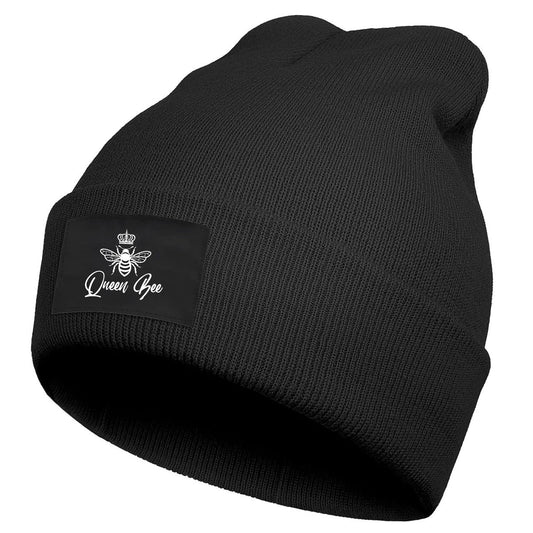 HQWHBU Slouchy Queen Bee Knit Beanie Hat Winter Hats Skull Cap for Men Women Black