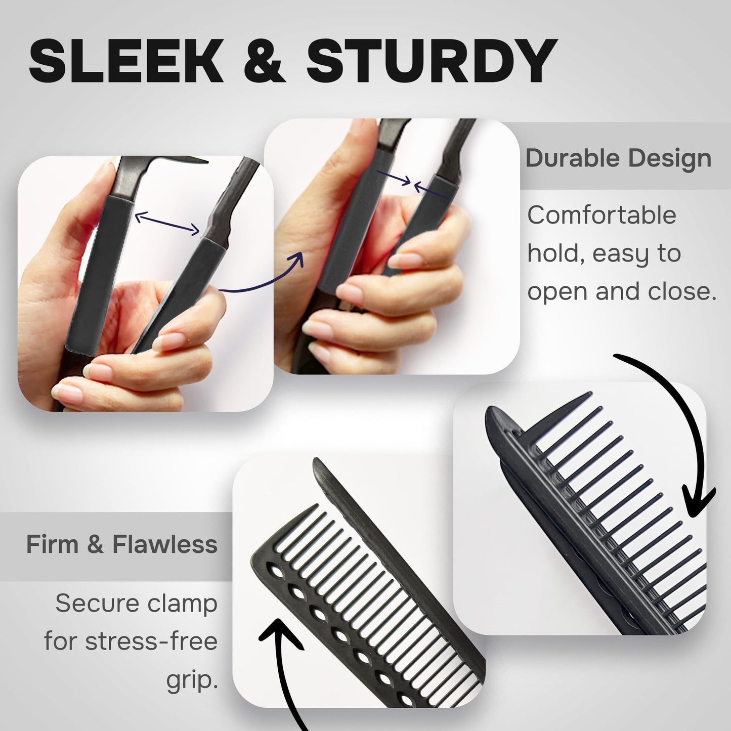 HerStyler Hair Comb For Straightening - Protects Hands - No More Knots - Styles Like A Pro - Versatile Hair Styling Comb - Travel Friendly (Black, Plastic, Dry Hair, 1 Count Pack of 1)