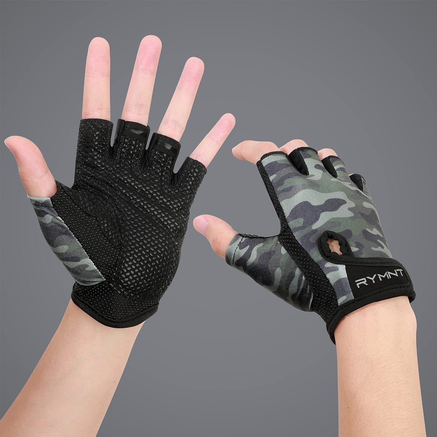 ZEROFIRE Workout Gloves for Women Men - Weight Lifting Gloves with Full Palm Protection & Extra Grip for Women Gym, Weightlifting, Weight Lift, Rowing, Exercise, Sport, Cycling.Camo Green-XLarge