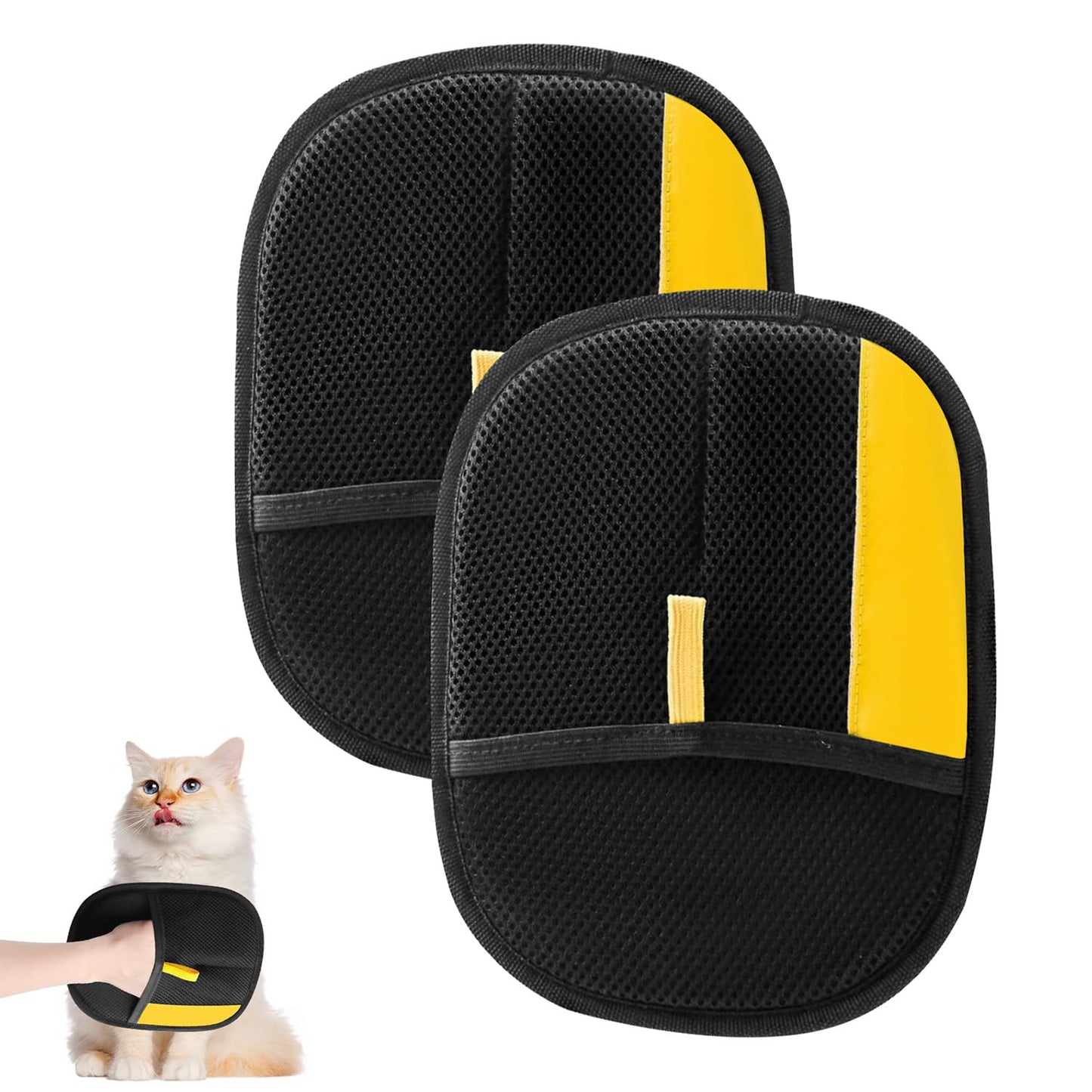 Pet Hair Removal Glove for Cats & Dogs,Upgrade Efficient Grooming Gloves for Pet Hair, Cat Grooming Gloves for Hair Removal, Reusable Pets Hair Remover Glove, Removal Gloves for Pets Hair (2 PCS)
