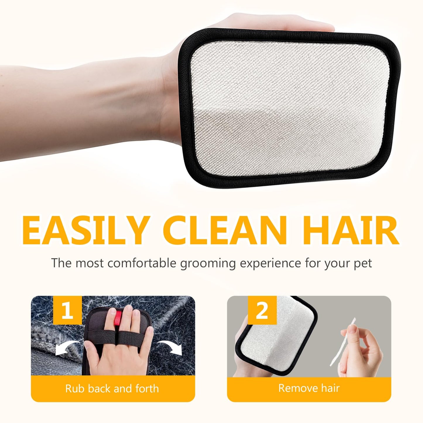 zeBrush Pet Hair Removal Gloves, Reusable Electrostatic Pet Hair Removal Tool, Versatile Grooming Gloves for Couch, Furniture, Carpet, Curtain, Upgraded Animal Fur Removal Tool for Cat & Dogs