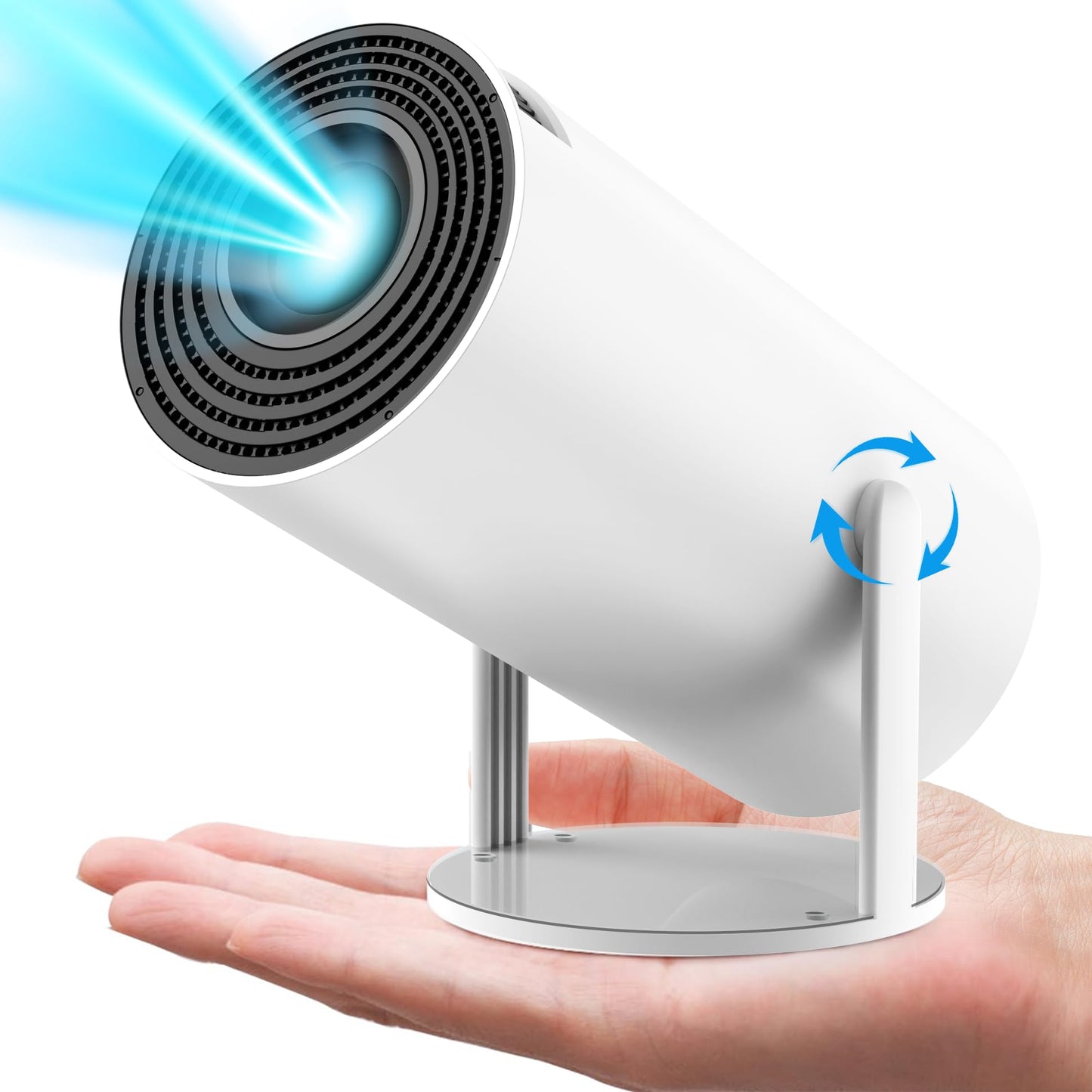 HY300 Android Mini Projector with WiFi and Bluetooth, 180° Flip Portable Home Movie Video Projector, 4K/1080P Support 5G Wireless Streaming for Phone, TV Stick, PC, XBOX, PS5, Smart Devices