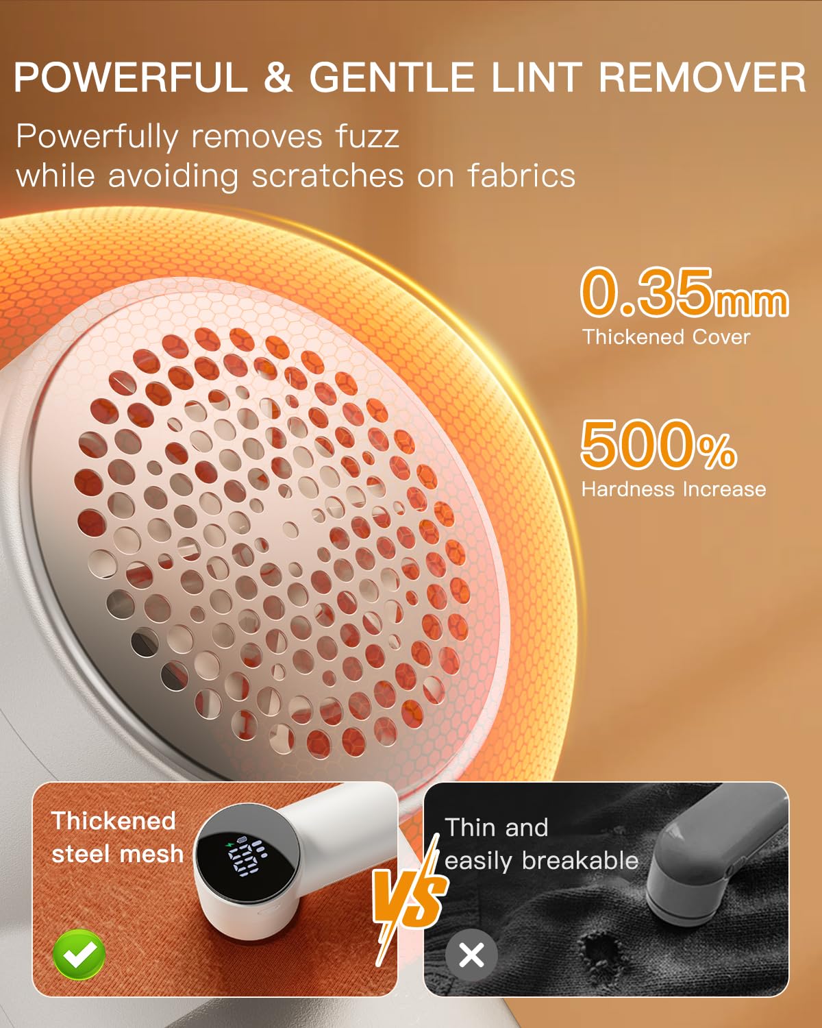 Rechargeable Fabric Shaver antime Electric Lint Remover Lint Shaver with Digital Display, Sweater Shaver with 6-Leaf Blades, 3 Speeds Defuzzer for Removing Fuzz from Clothes, Furniture, Blanket