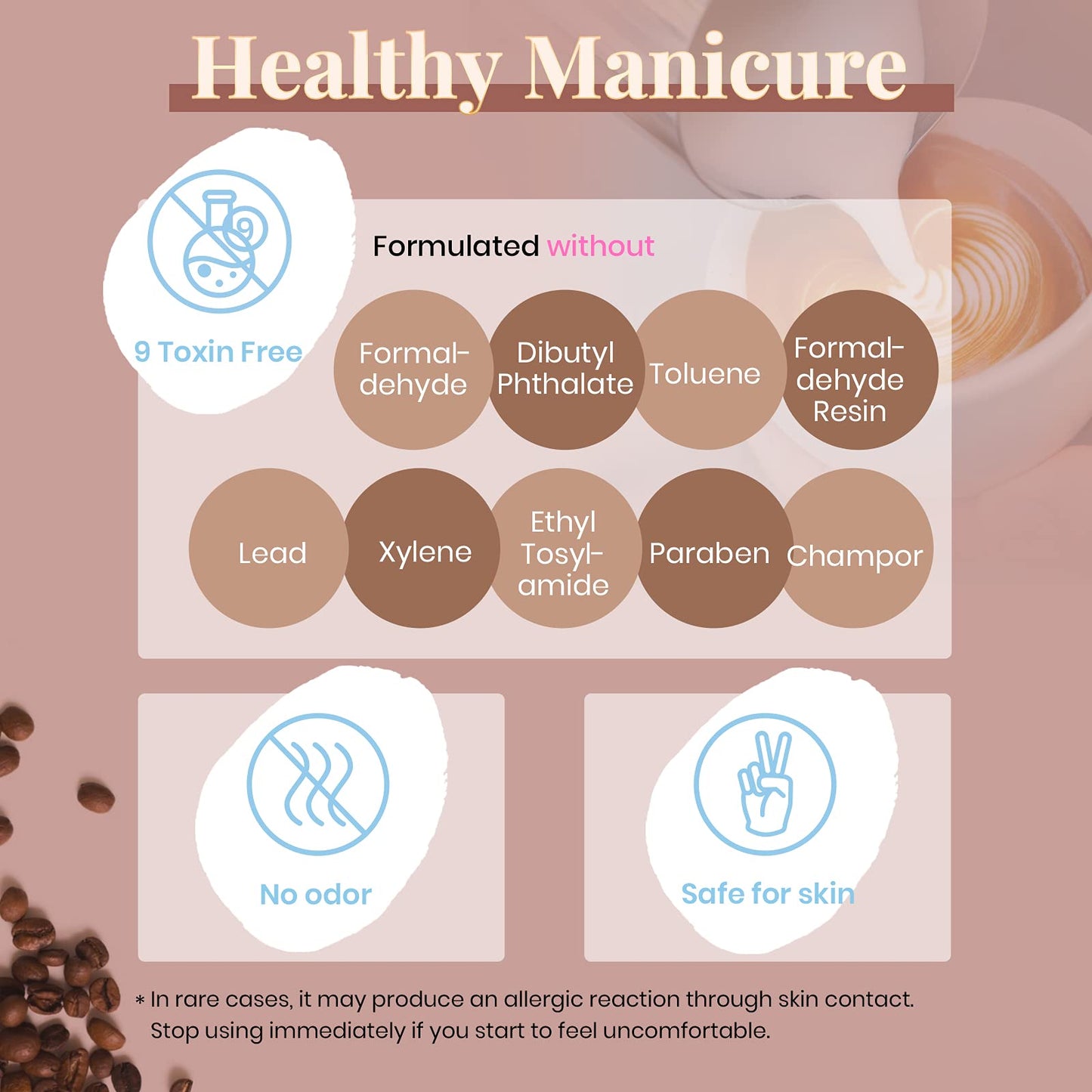 Beetles Gel Nail Polish Set Brown Beige Mauve Pink Nude White Neutral 6 Colors Coffee Cafe Collection Gel Nail Polish Kit for Nail Art Manicure Soak Off Uv LED Nail Lamp Gel Gifts Set