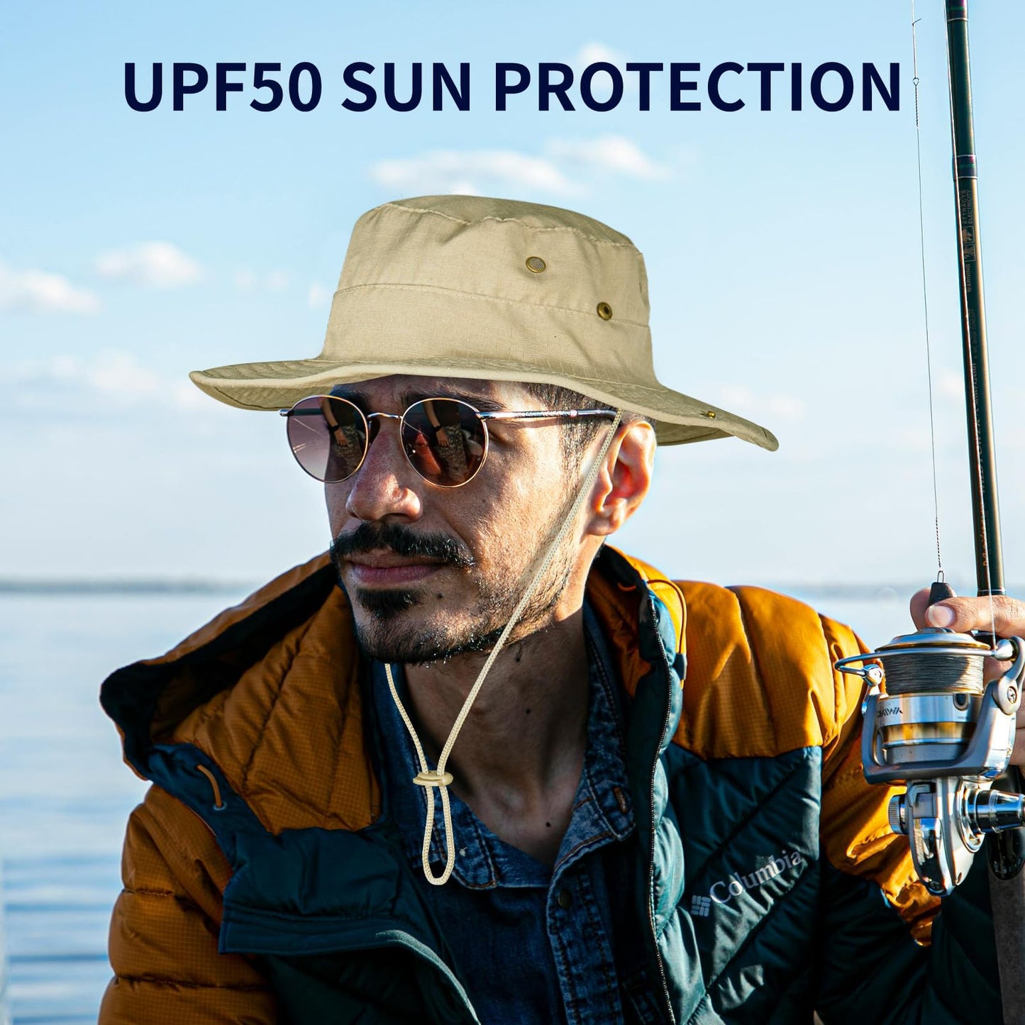 Sun Hats for Men Women Boonie Hat Foldable Fishing Hat UPF 50+ Bucket Hat for Fishing Hiking Garden Safari Beach