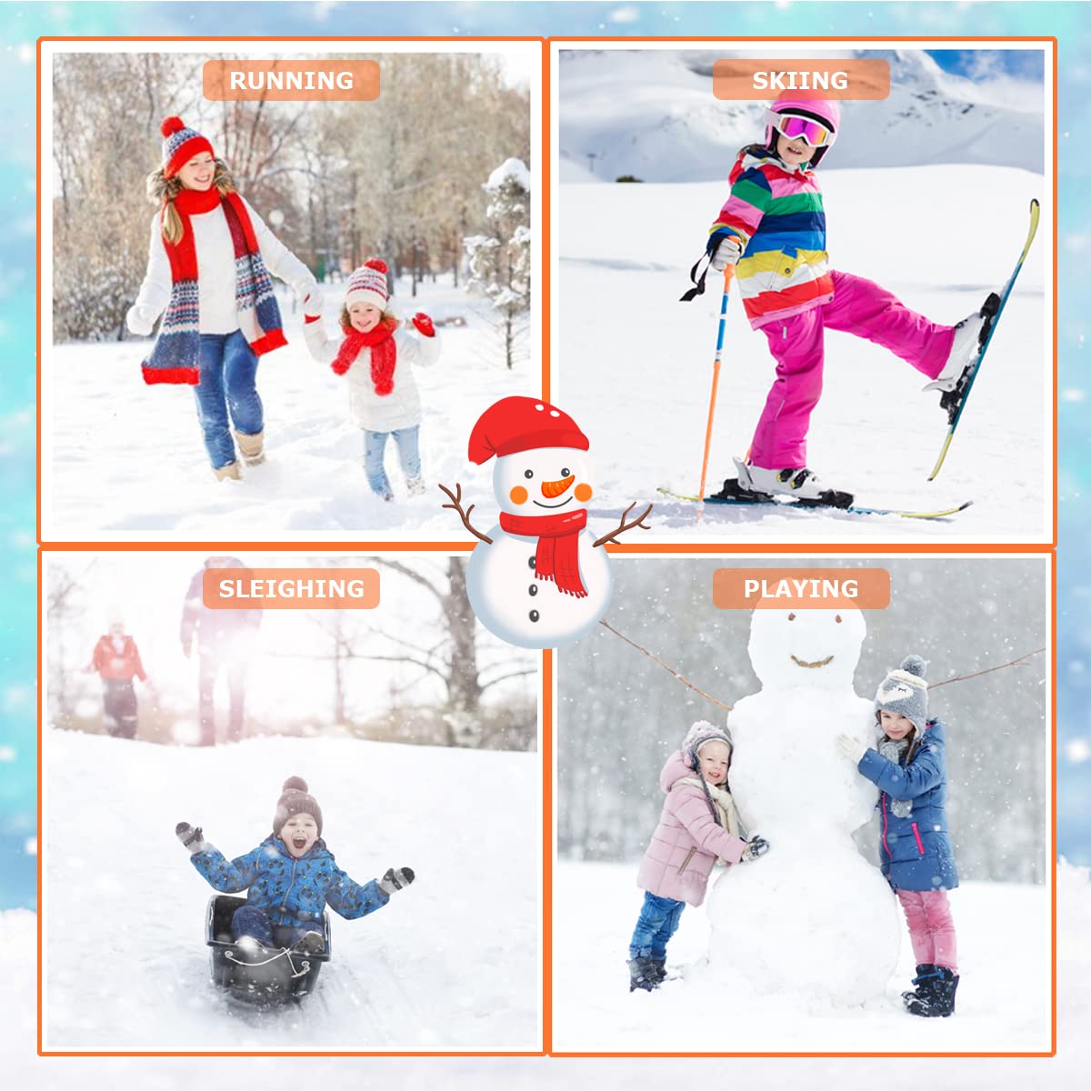 GOXUNYUAN Kids Ski Socks, Winter Warm Thick Thermal Long Socks Skiing Snowboarding Skating for Boys and Girls 2 Pairs Pack