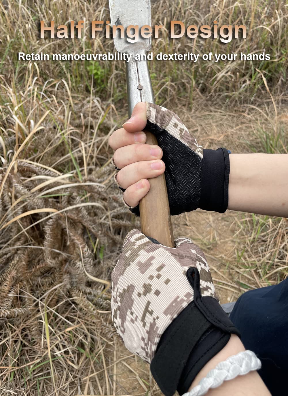 Fingerless Gloves Bicycle Gloves, Tactical Gloves Airsoft Gloves Training Gloves Fishing Gloves, Biking Gloves Men & Women (Tan, Small)