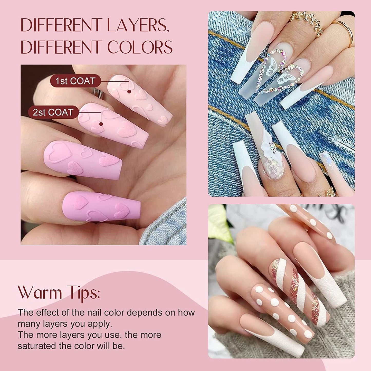 SAVILAND 36 Colors Dip Powder Set - Dip Nail Powder Quick-Drying Glitter Nude Red Purple Nail Dipping Powder Set, Only Include Dip Powder, Nail Starter Set No Need Nail Lamp, for DIY Nail Salon