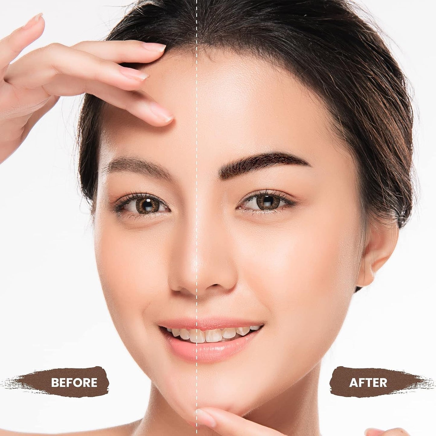 Eyebrow Stamp Stencil Kit Pomade (Medium Brown), 24 Reusable Thin & Thick Stencils, and Shaping Tools for a Defined, Natural Look.