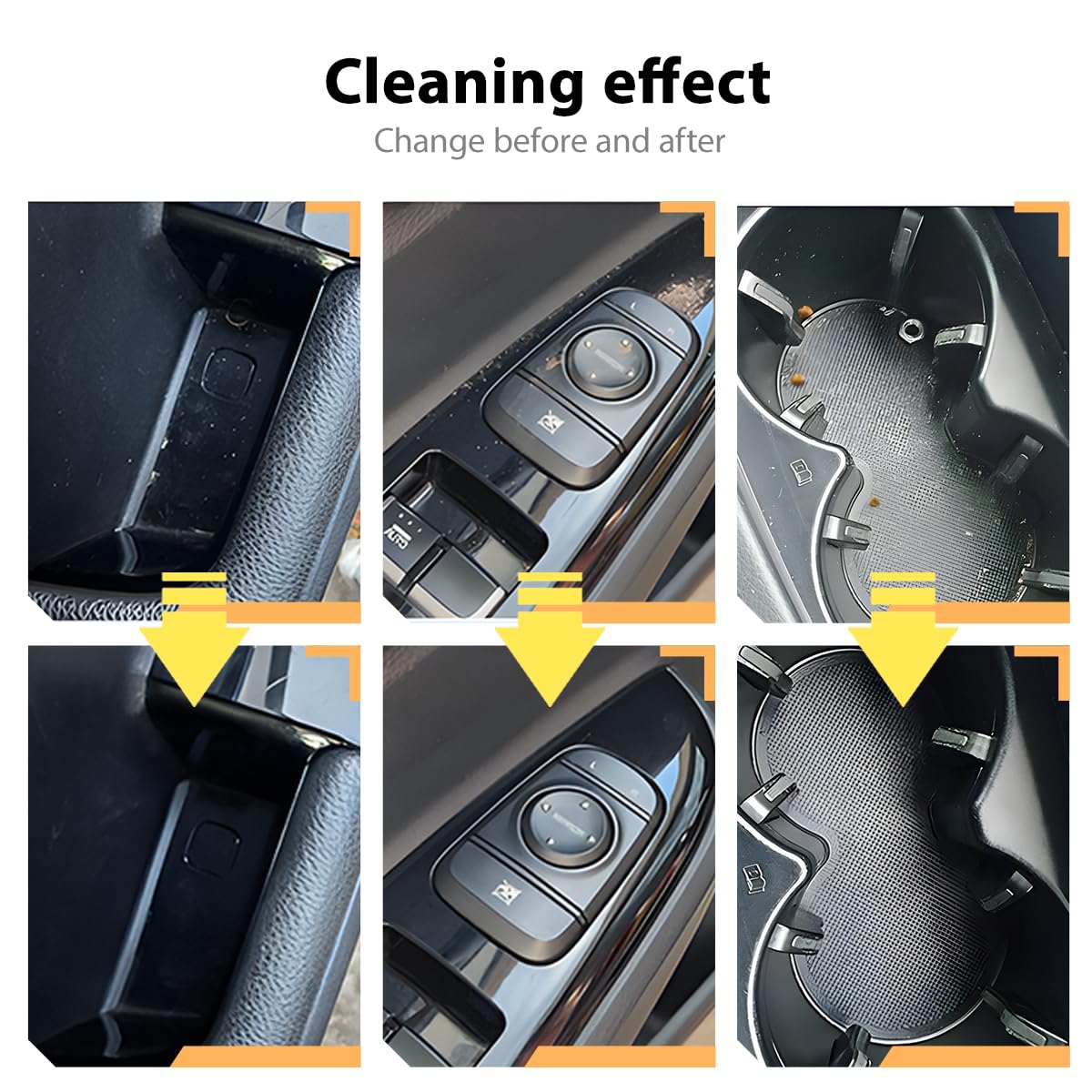 FALVFUN Car Cleaning Gel, Reusable Vehicle Air Vent Crevice Detailing Putty, Automotive Interior Detail Slime Cleaner Removal Tool Kit Accessories, Universal for SUV, Sedan, Truck (Yellow)