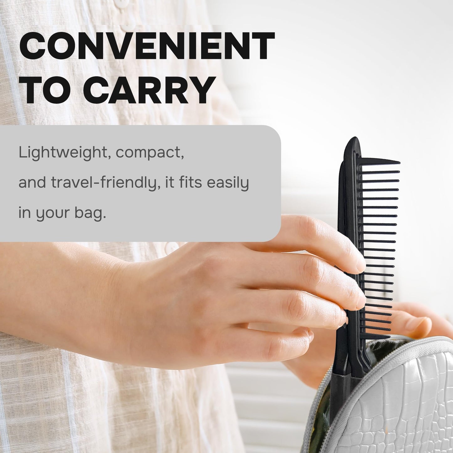 HerStyler Hair Comb For Straightening - Protects Hands - No More Knots - Styles Like A Pro - Versatile Hair Styling Comb - Travel Friendly (Black, Plastic, Dry Hair, 1 Count Pack of 1)