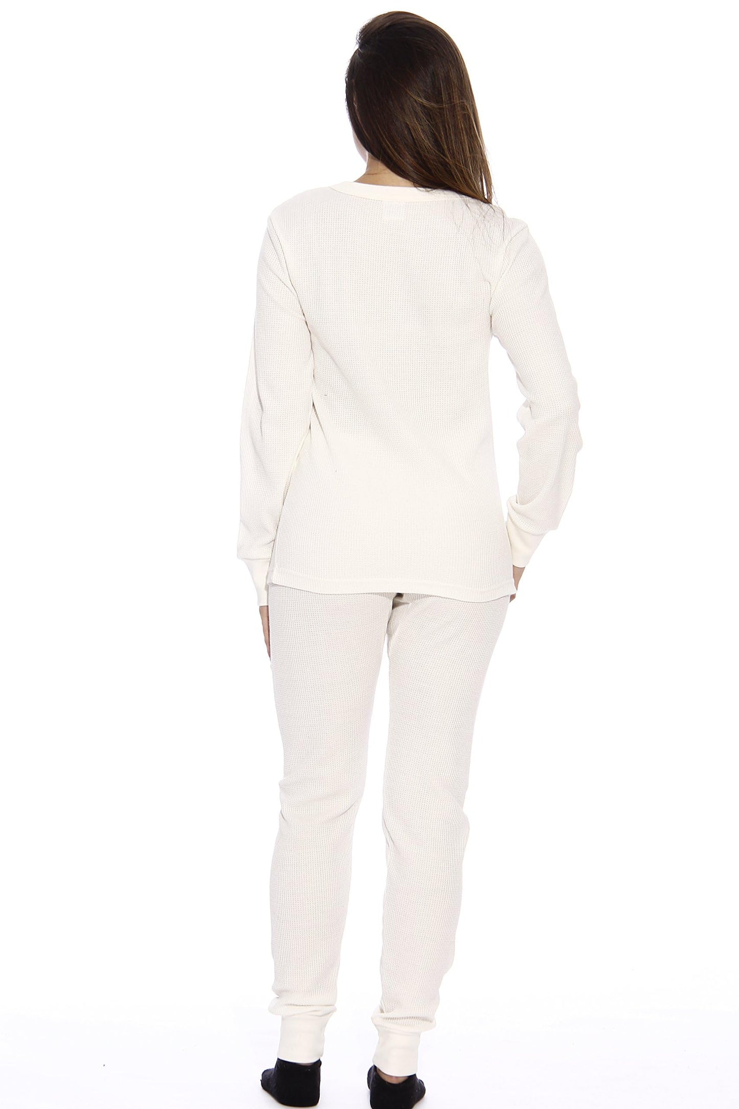 Just Love 95862-White-M Women's Thermal Underwear Pajamas Set Base Layer Thermals