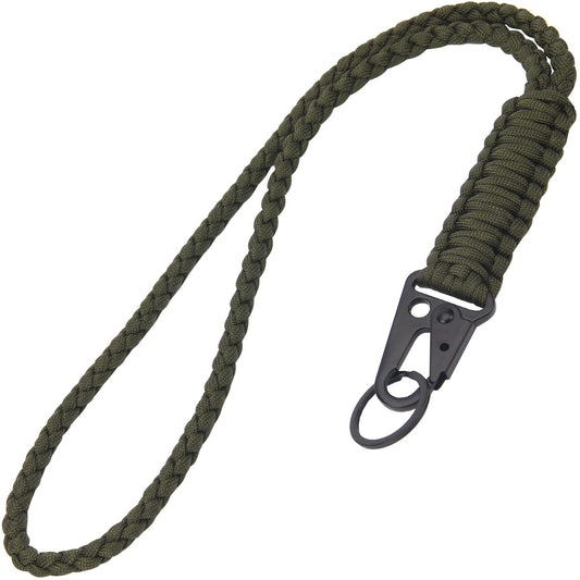 LAREDTREE Heavy Duty Paracord Lanyard Keychain, Paracord Necklace Cell Phone Keychain Whistles Wrist Braided Strap for Men Women Outdoor Activities, Camera, Traveling(Army Green)