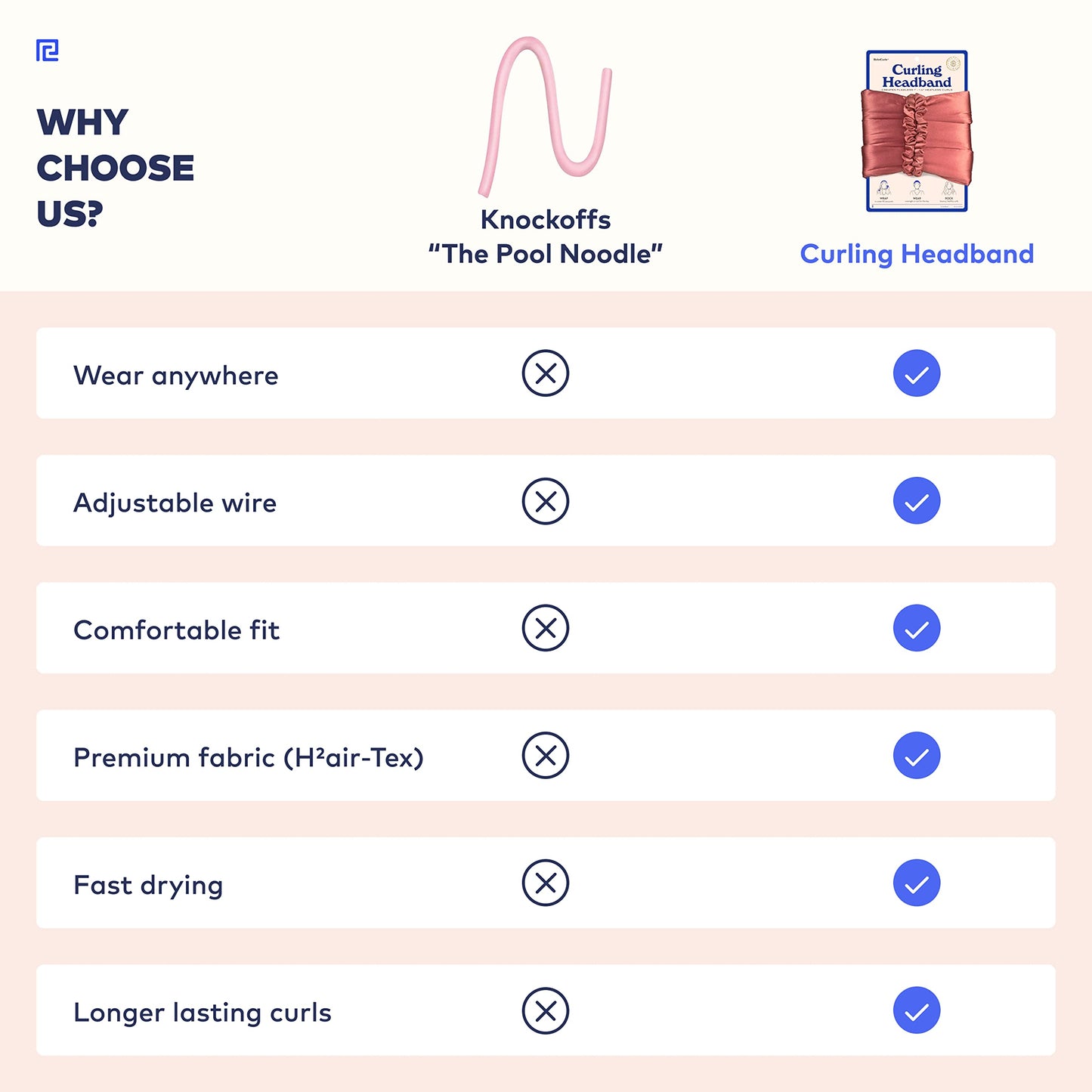 RobeCurls Heatless Hair Curler Set - Satin Curling Headband for Natural, No-Heat Curls - Sleep in Overnight Styling Tool with 2 Scrunchies - Easy & Gentle on Hair (Rose)