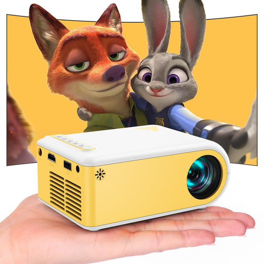 KSAN Mini Projector, Projector with WiFi and Bluetooth, Portable Movie Projector for Outdoor use, Built-in Speaker, 1080P Support Small Bedroom Video Projectors Compatible with Phone /TV Stick /PC