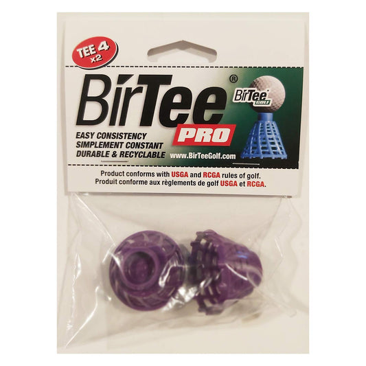 BirTee Pro Golf Tees - Size #4 (1") Individual Size Pack - 2 Tees Per Pack. Winter/Mat/Simulator Tees (Purple)