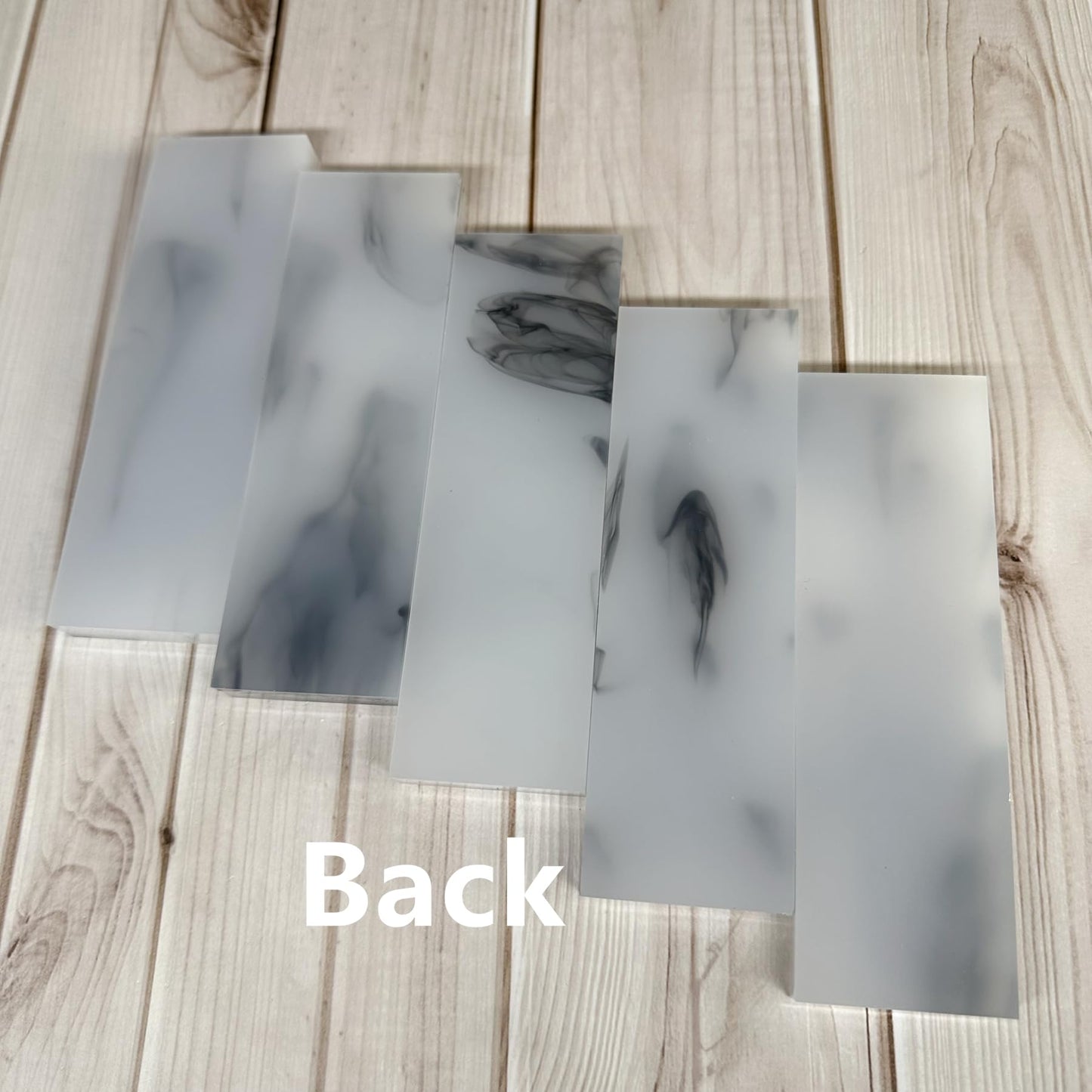 Uotowell Pre-Cut Epoxy Resin Scales Blanks for Decorative Inlays in Guitar Bodies, Necks, Engraved Knife Handle and Gun Grips - Marble White