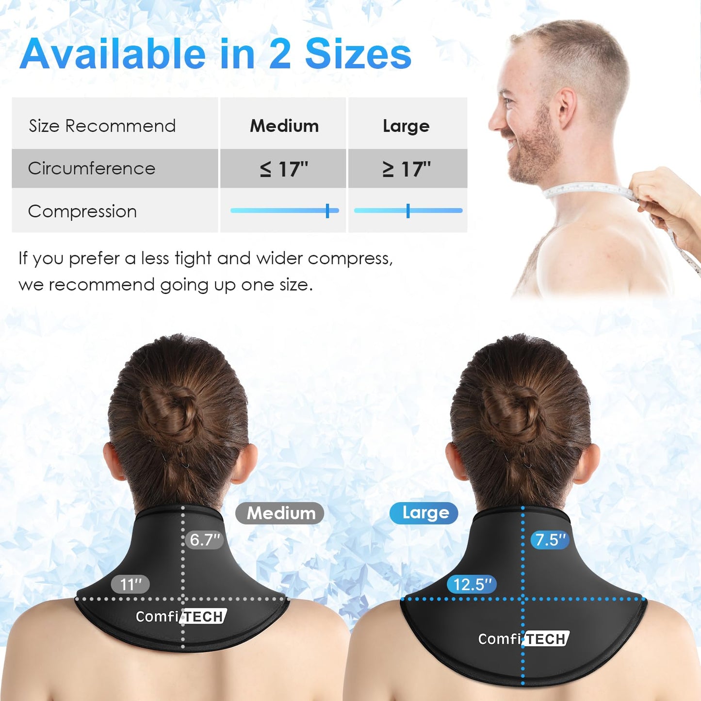 ComfiTECH Neck Ice Pack Wrap Gel, Cooling Pad for Cervical and Shoulder, Large, 1 Pack