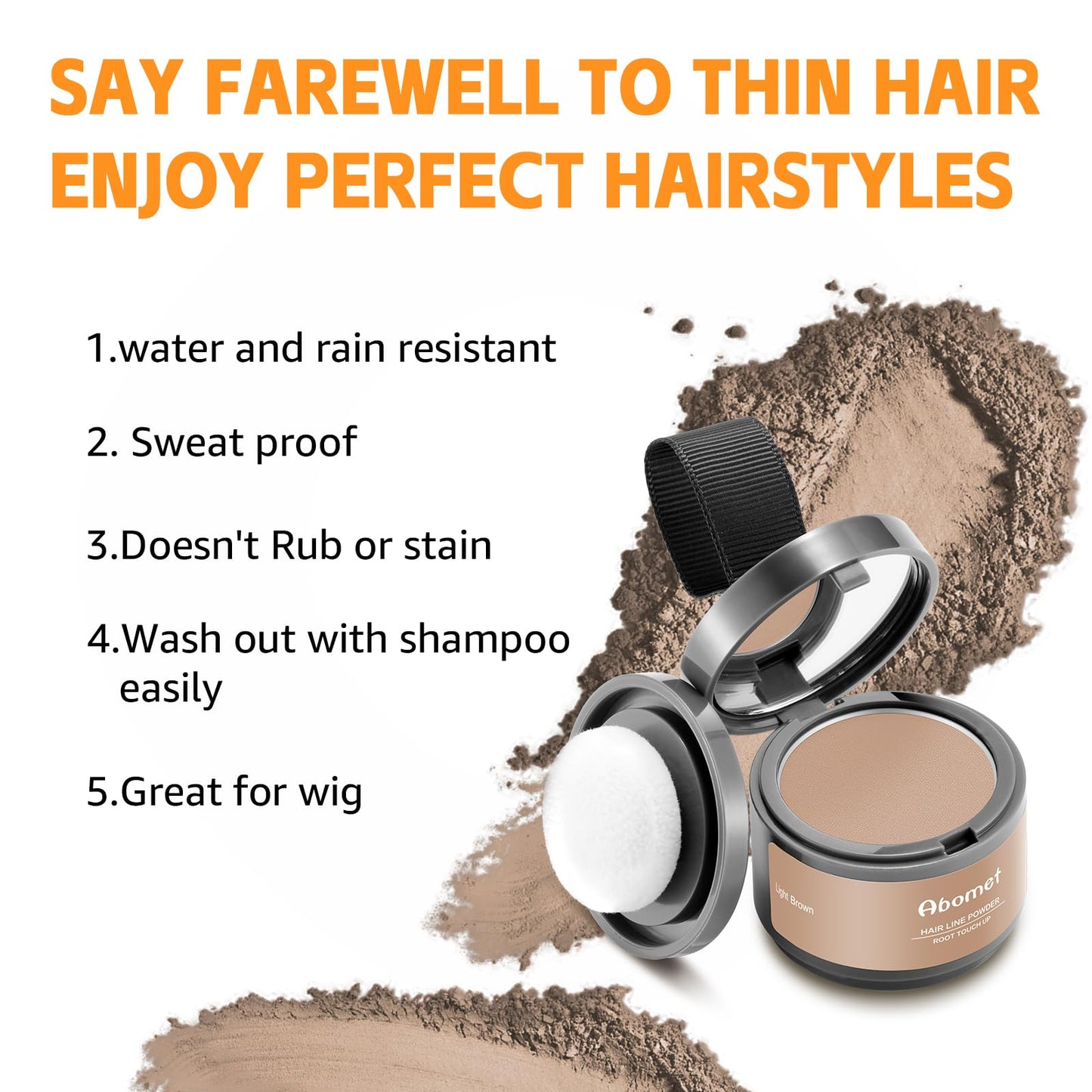 Root Touch Up Instantly Gray Coverage Powder, Conceal Hair Loss and Thinning Hair For Women and Men, Hair Fibers (Brown)