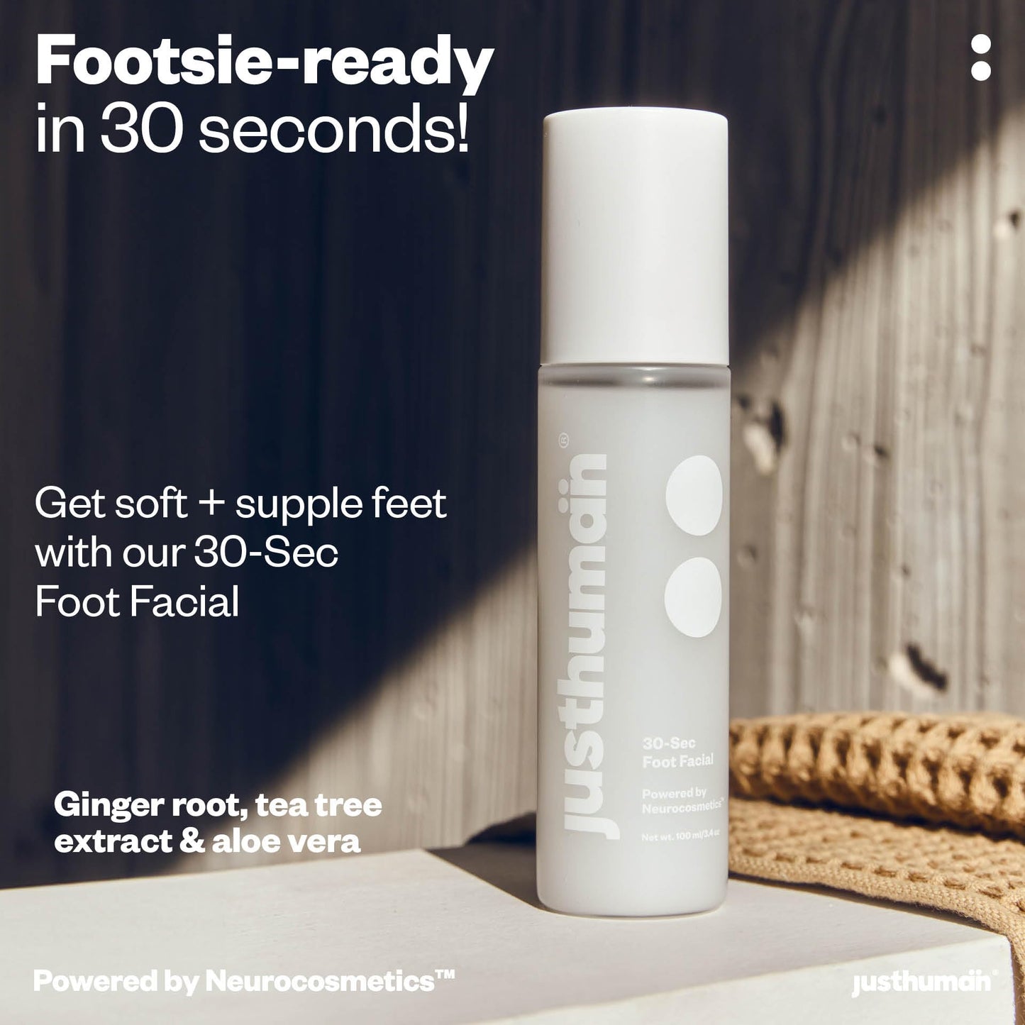 Justhuman 30 sec foot facial | Instant Foot Peeling Spray to Remove Dead Skin| Instant Exfoliation,Soothing Hydration |Pedicure Dead Skin Exfoliator|Spa-like foot treatment|Non-Toxic,Clean Ingredients