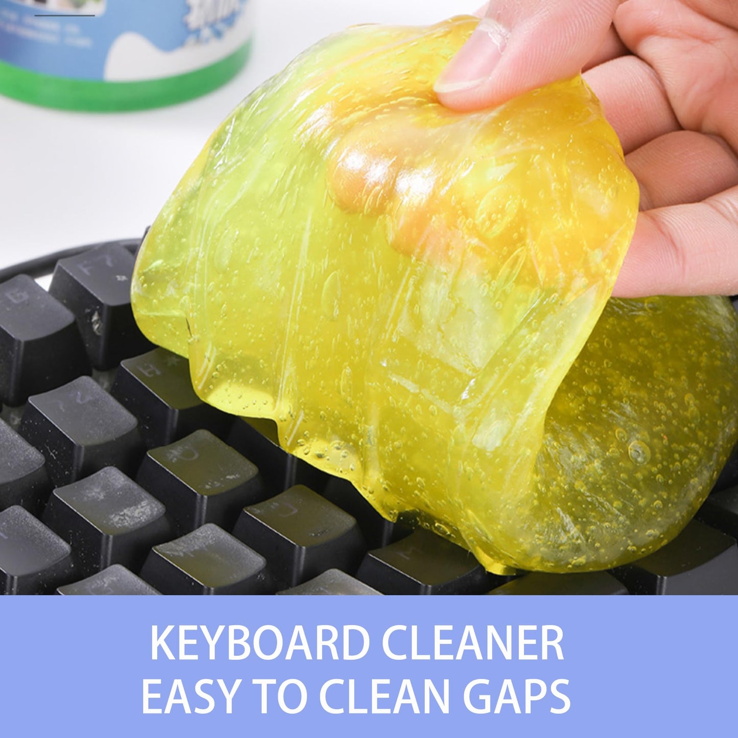 KWBLWF Car Cleaning Gel - 2Pcs Reusable Dusting Clay Set, Deep Clean Vents, Electronics, Keyboard Laptop Portable Cleaning Clay Gel, Detailing Interior Cleaner (Blue/Yellow)