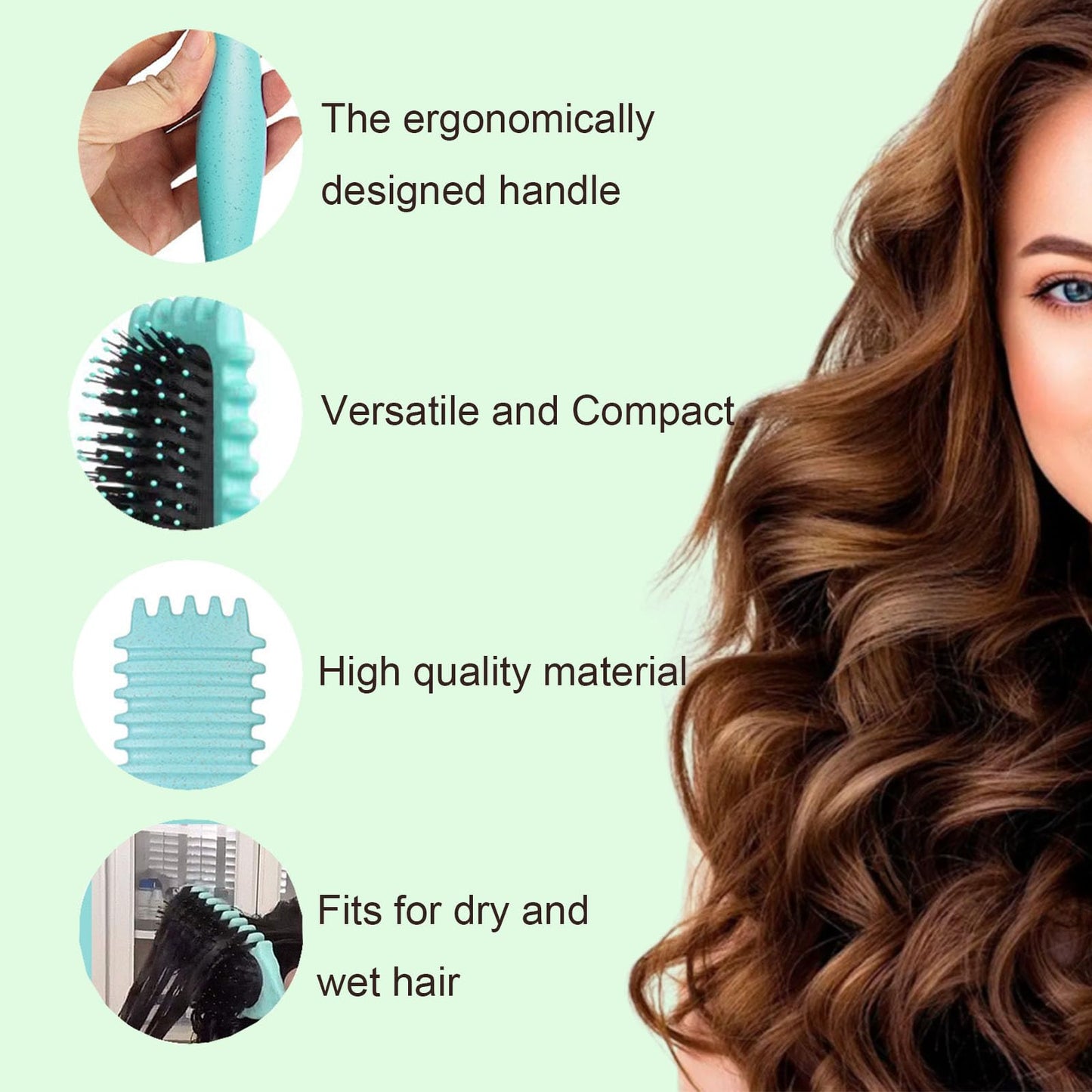 Cobsvika Curl Defining Brush-Curly Hair Brush Define Styling Brush for Curly Hair,Curl Brush for Curly Hair Wet,Shaping & Defining Curls for Women (Green)