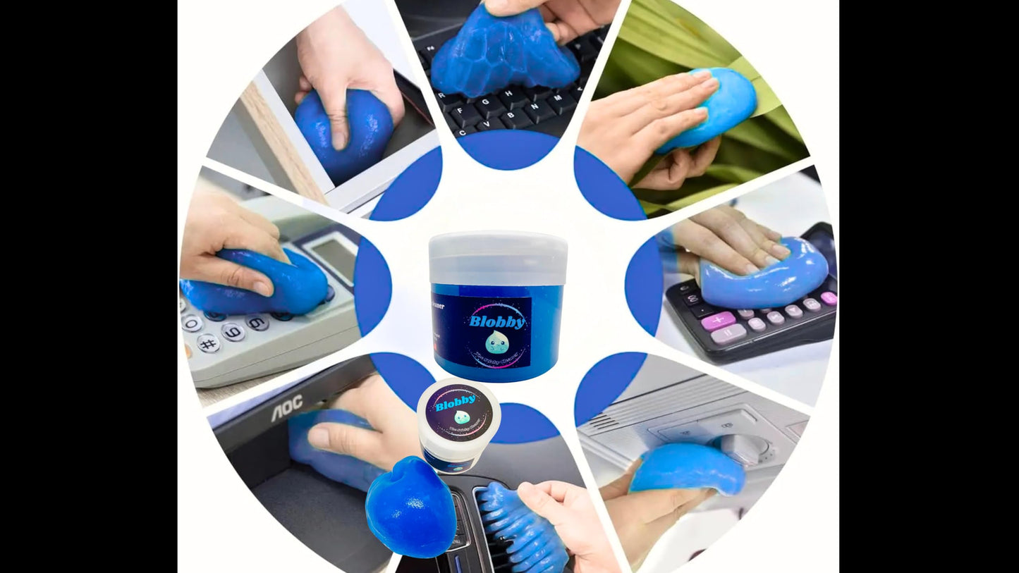 Blobby Cleaner dust Dirt Cleaning Gel Putty for Computers Keyboards Electronics Cars Cup Holders Headphones & Tight Spaces. Reusable for Hard to Reach Areas, Fresh Scent, Harsh chemcial Free - Blue