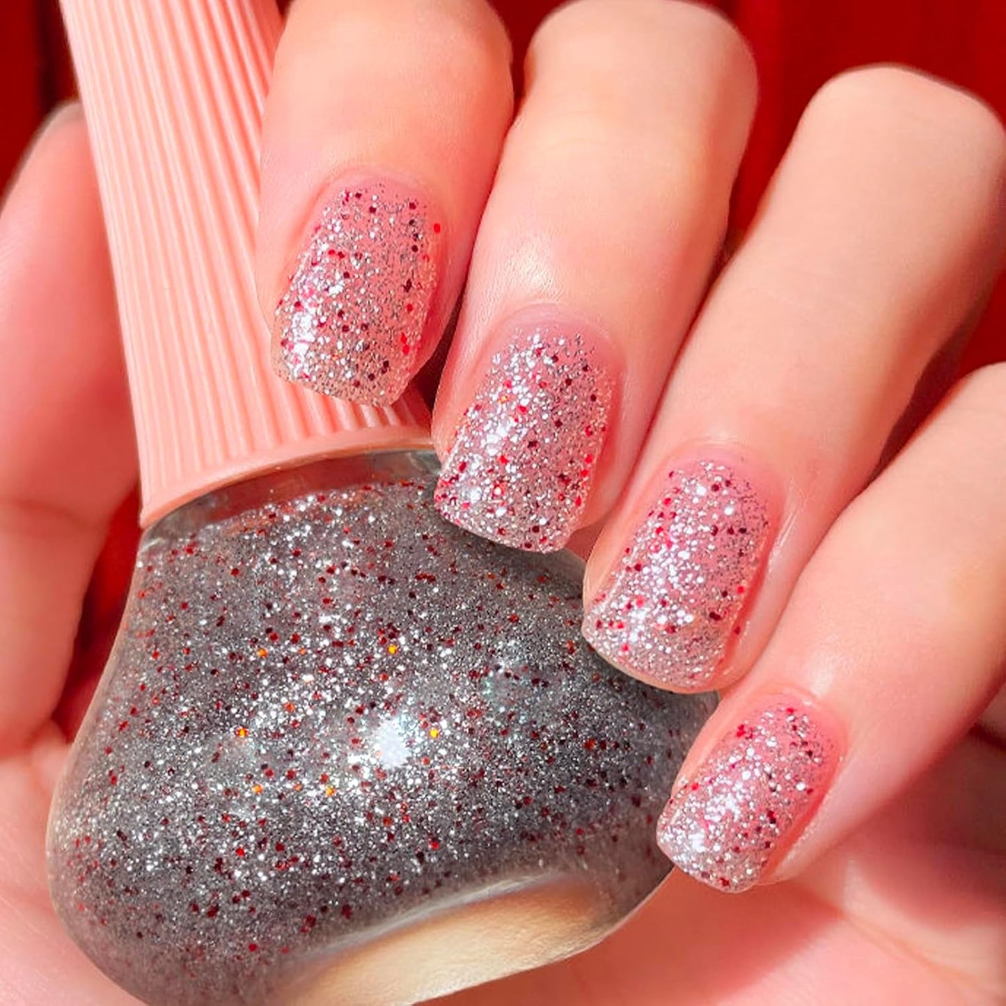 Diamond Glitter Nail Polish, 12ml Shiny Galaxy Glitter Quick Dry Nail Lacquer for Nail Art Varnish, 0.41 fl oz