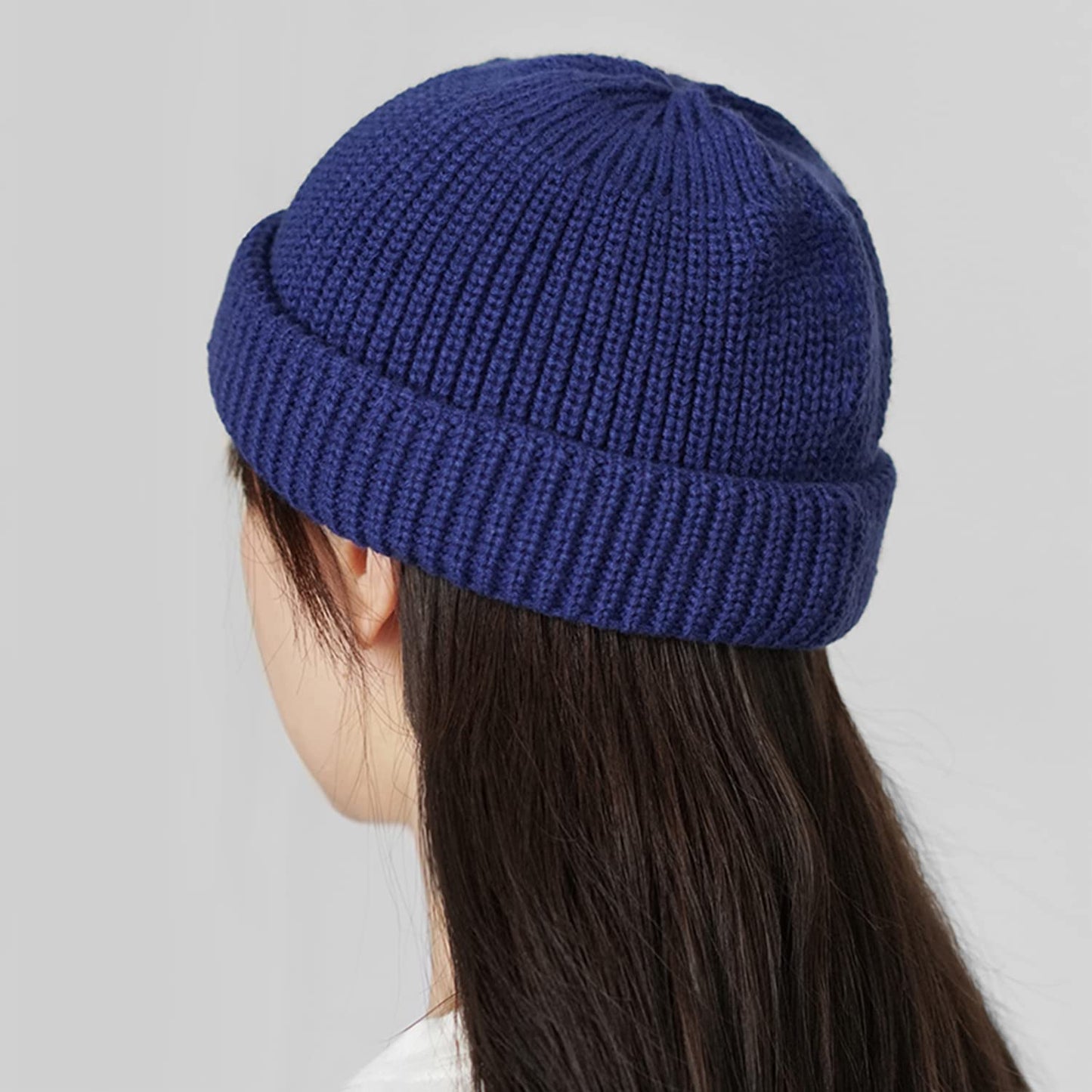 CLAPE Classic Knit Elasticity Beanie Cap Solid Color Skullcap Hip Hop Hats Winter Ski Snowboarding Cap Brimless Hat,Blue