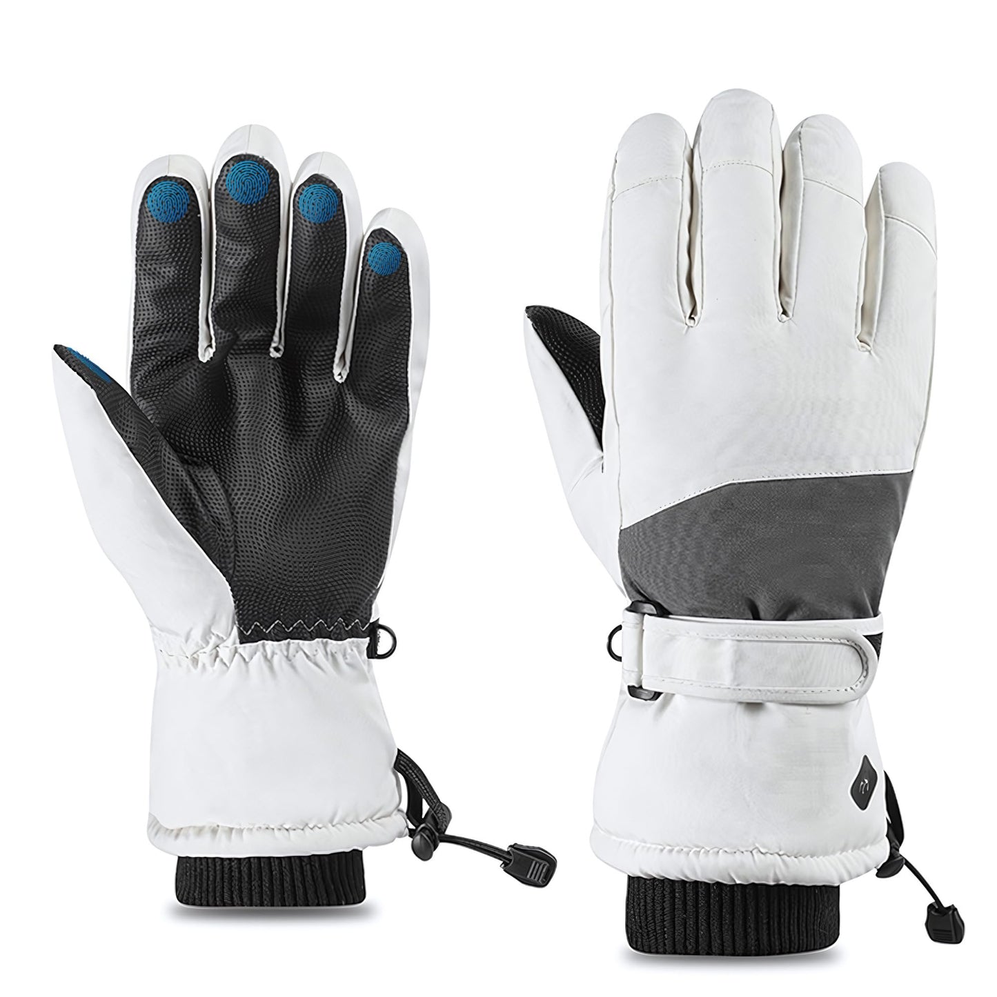 Ohhvvow Winter Ski Snow Gloves Men Women, 10-Finger Waterproof Windproof Touchscreen Snowboard Gloves Insulated Warm Winter Snowmobile Gloves for Extreme Cold Weather