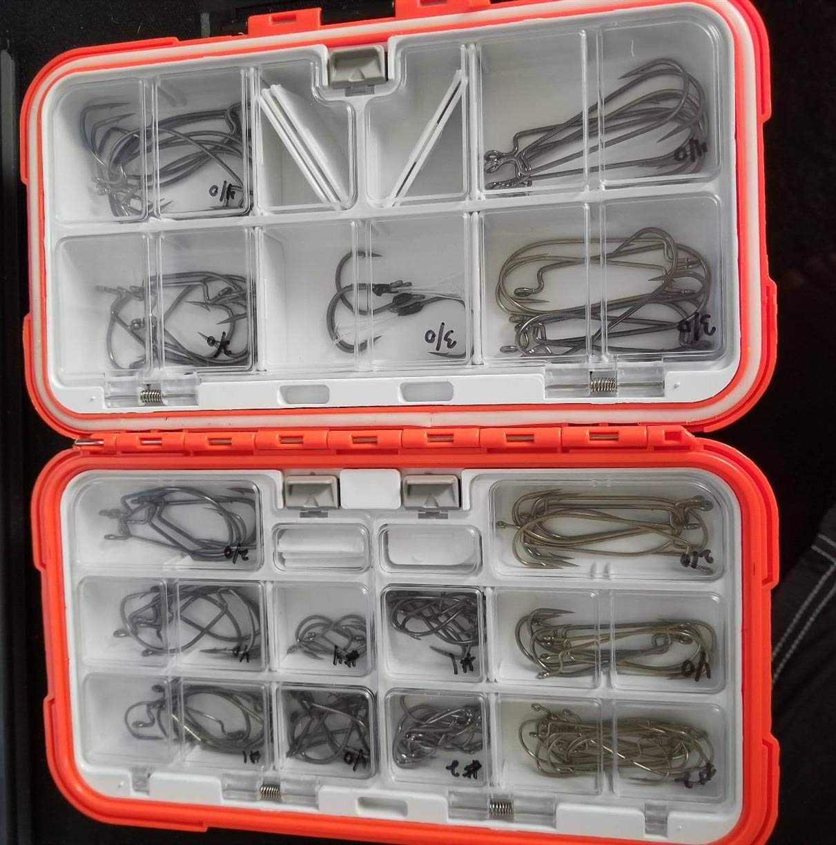 Goture Small Tackle Box, Waterproof Fishing Lure Boxes, Storage Case Bait Plastic Accessories Containers Orange SMALL 7.8'' X 4.2'' X 1.8''