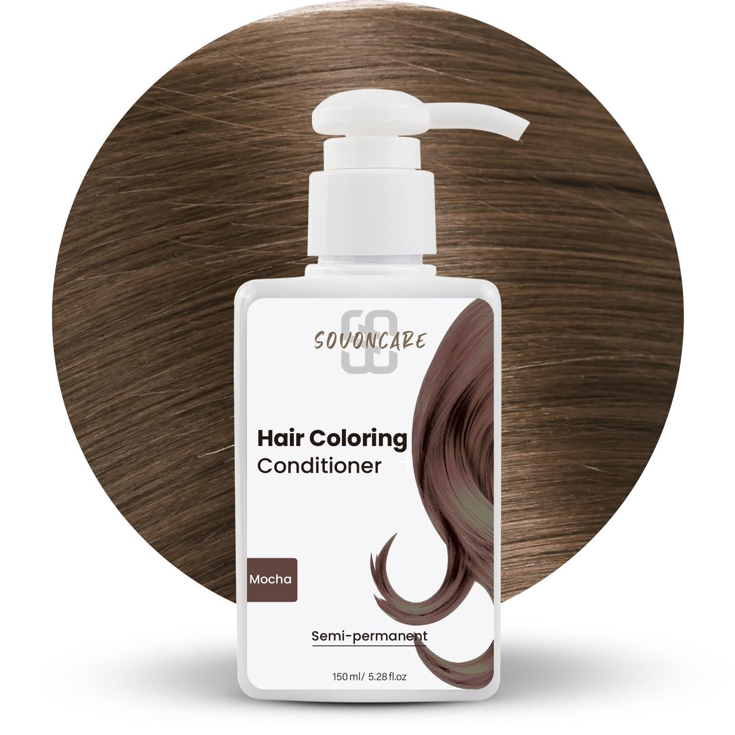SOVONCARE Mocha Hair Color Depositing Conditioner Mask 5.28 OZ, Cruelty-Free